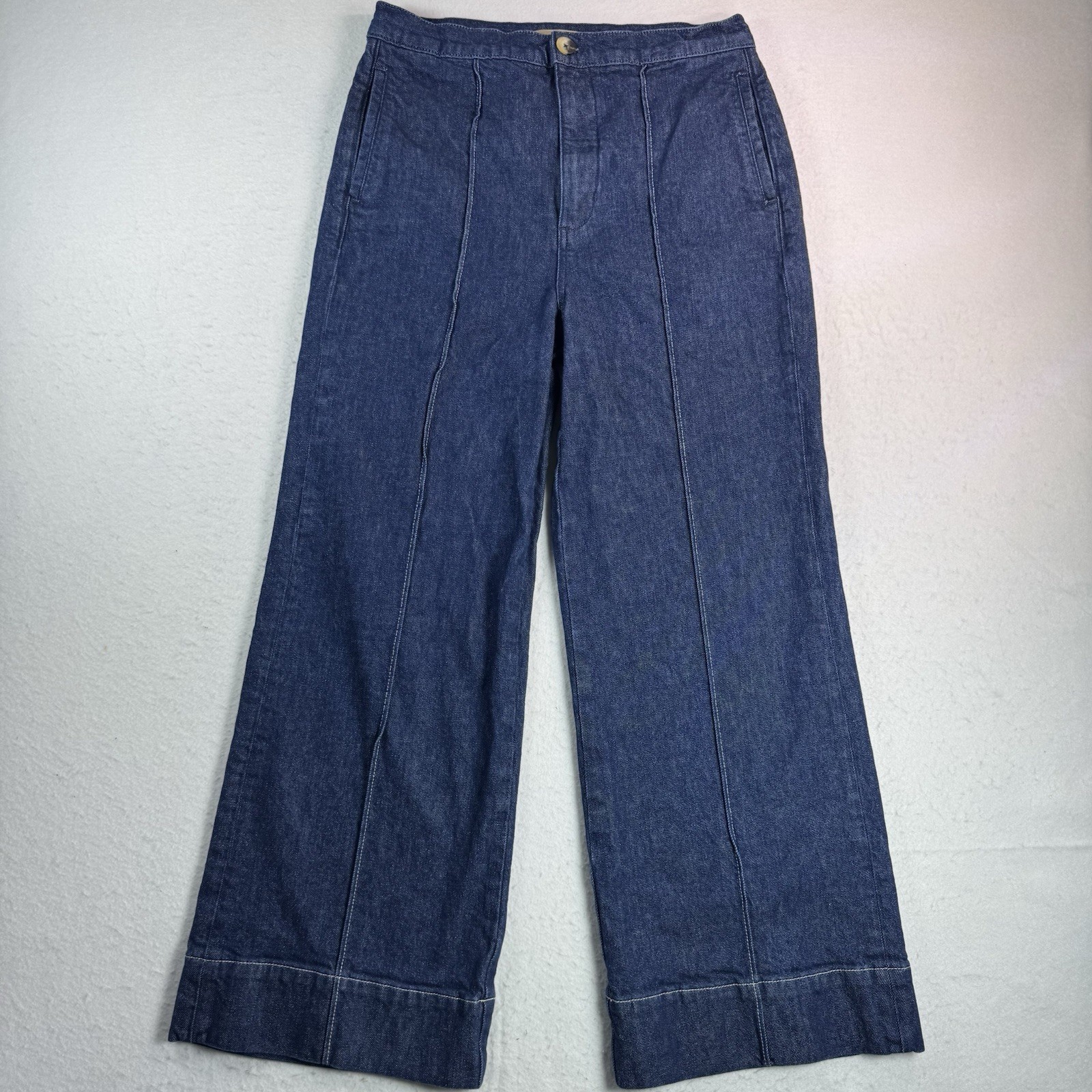 Joe’s Jeans Women’s 30 Wide Leg Denim Pants Dark Wash Cropped Trouser