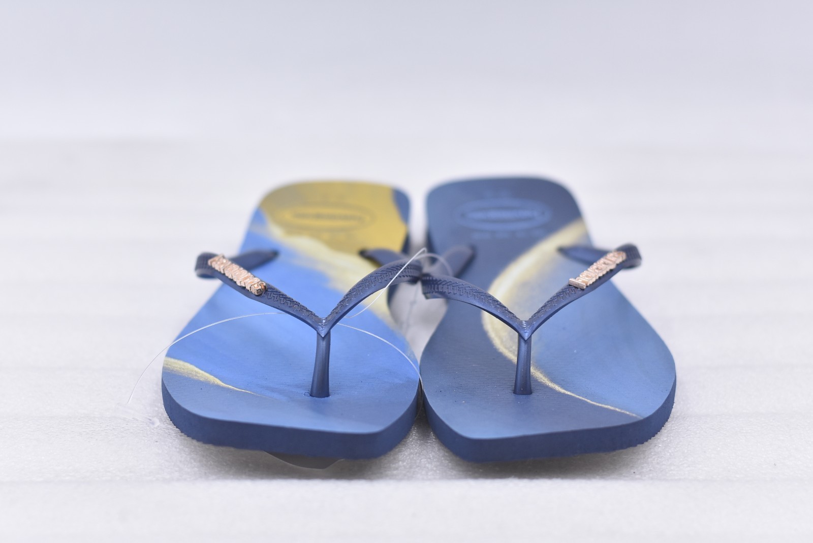 Womens Havaianas Slim Square Flip-Flop Sandals – Navy Blue Size 6 37-38)