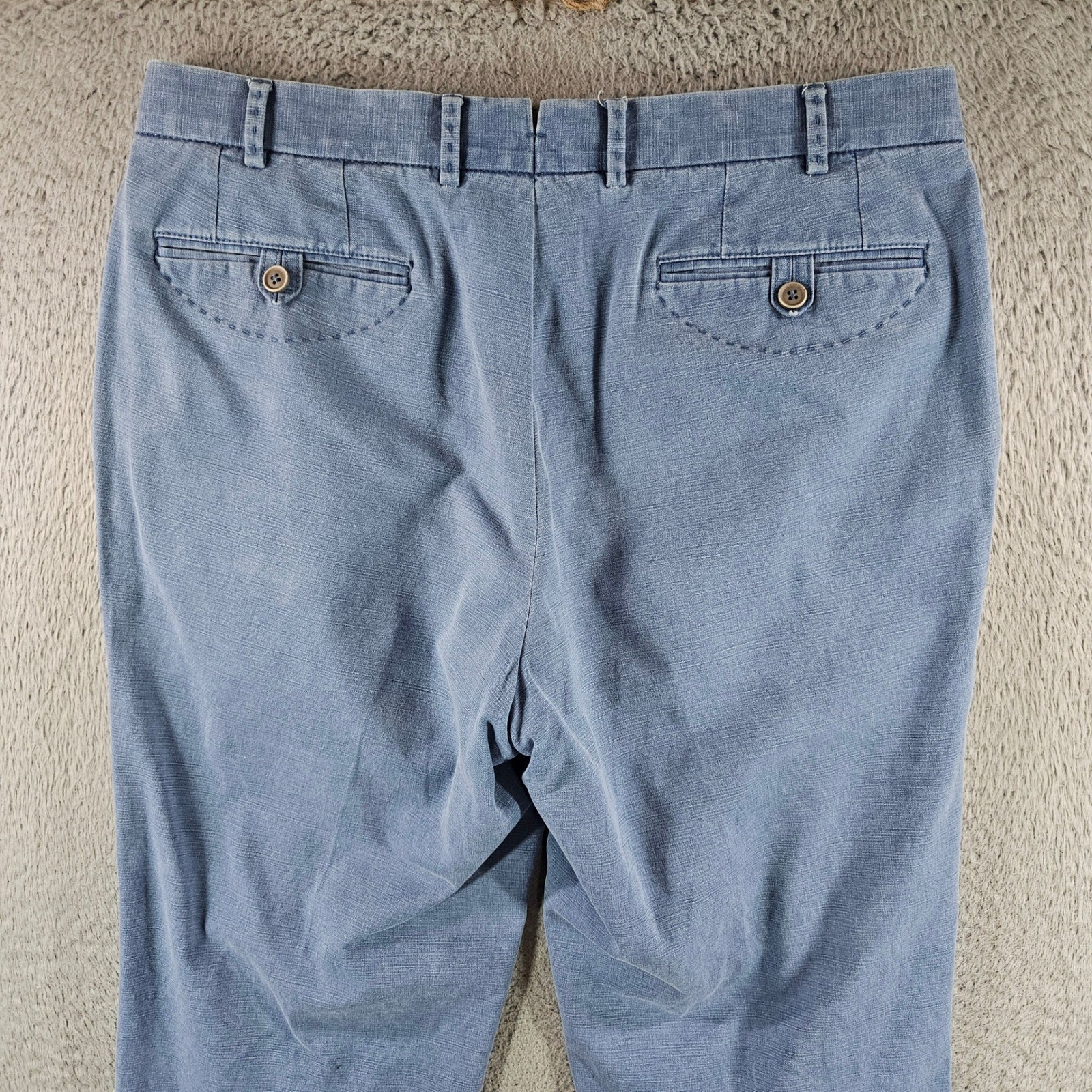 Hiltl Darby-So Mens Blue Cotton Linen Blend Trousers Made in Germany 33×31