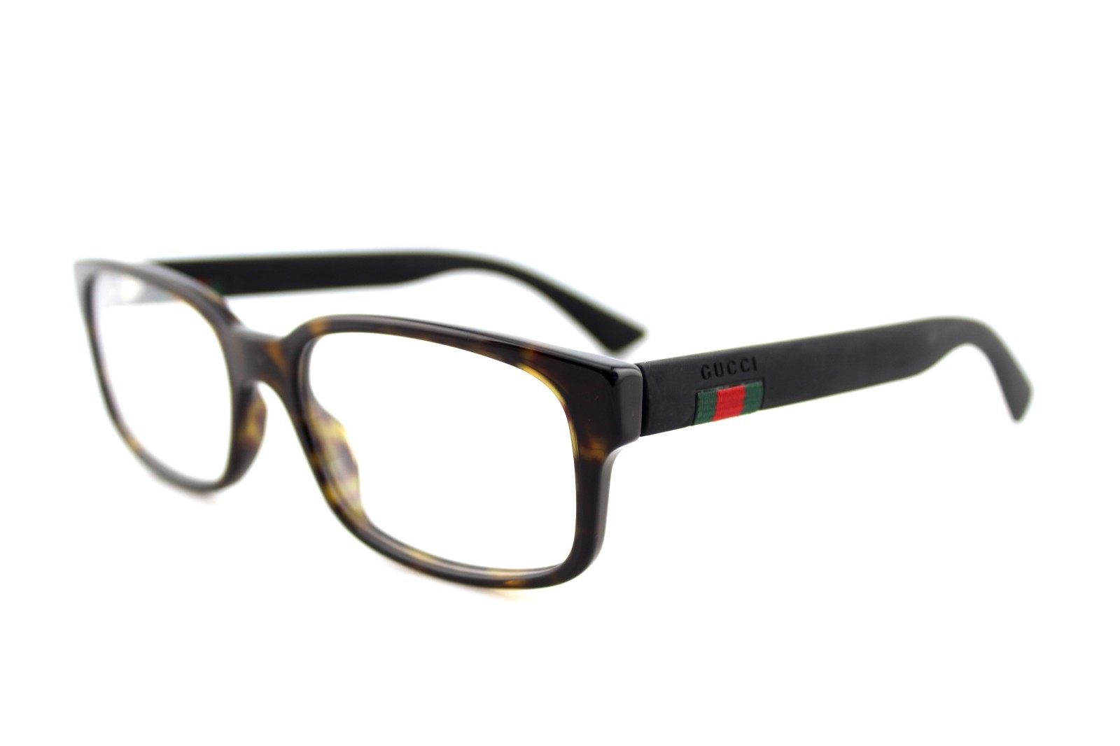 NEW Authentic GUCCI Mens Havana Matte Black Rubber Eye Glasses Frame GG0012O 002