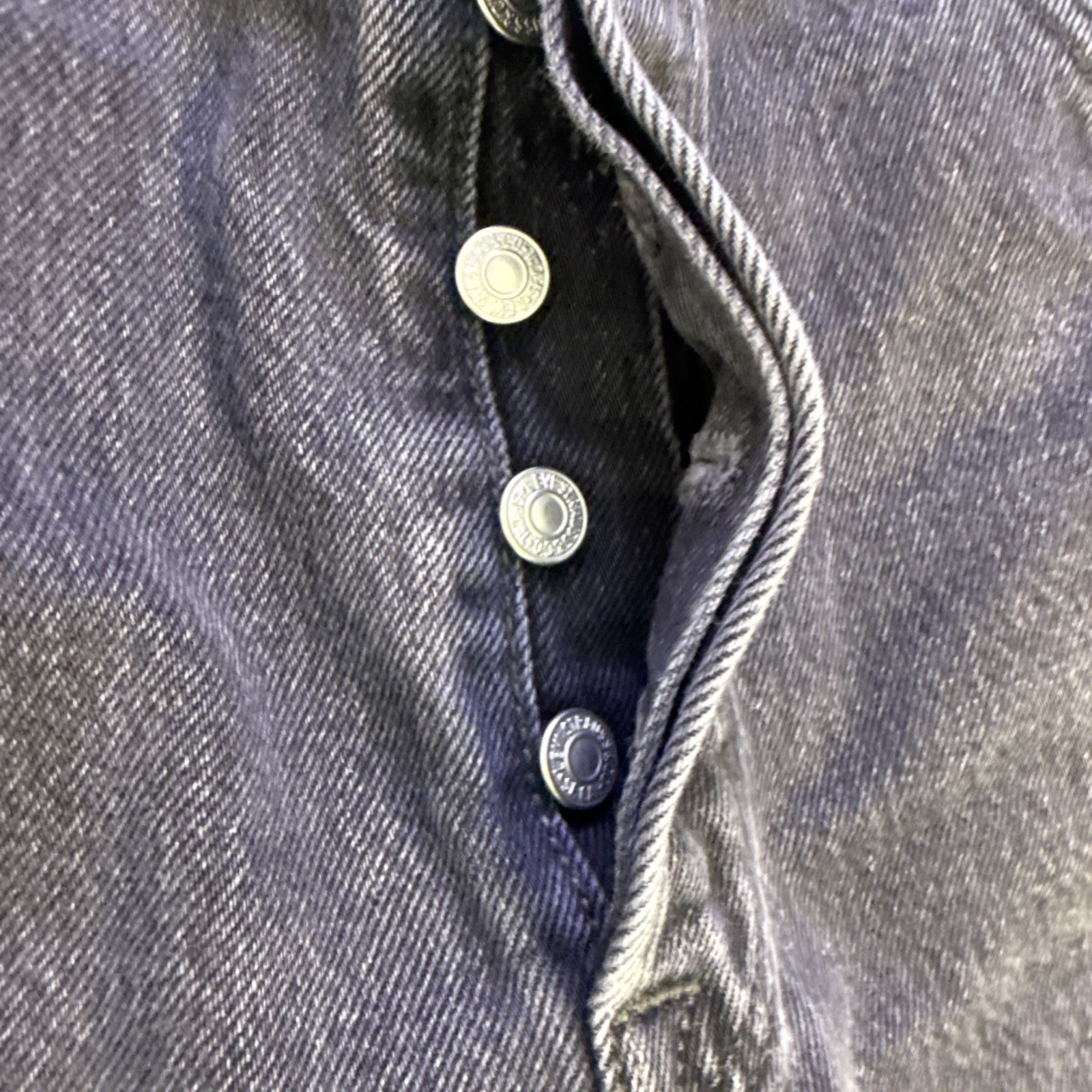 Levis 501 Original Fit Mens Jeans 36×32 Washed Black Button Fly Streetwear