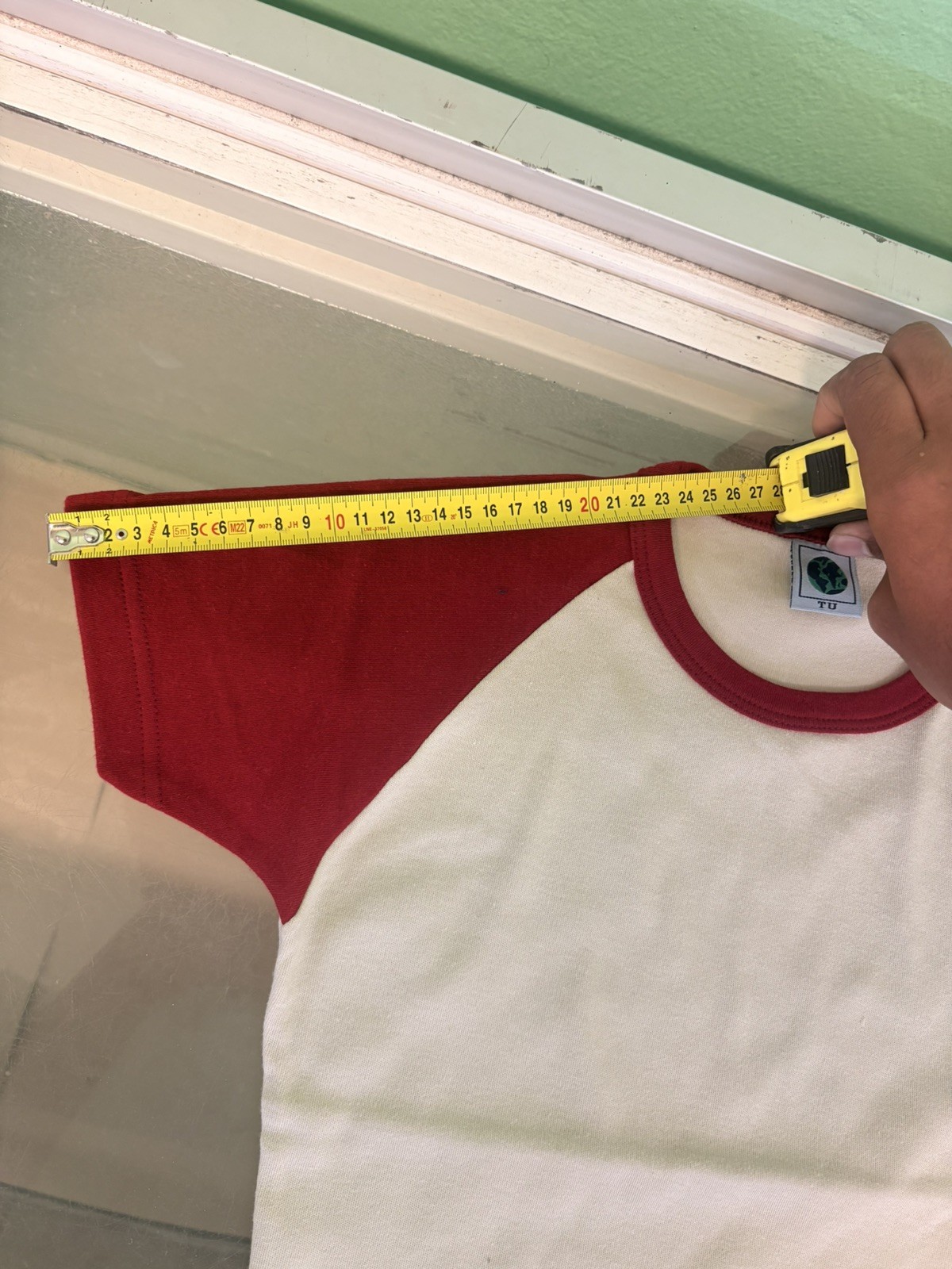 100% Cotton Cream/Red T-Shirt