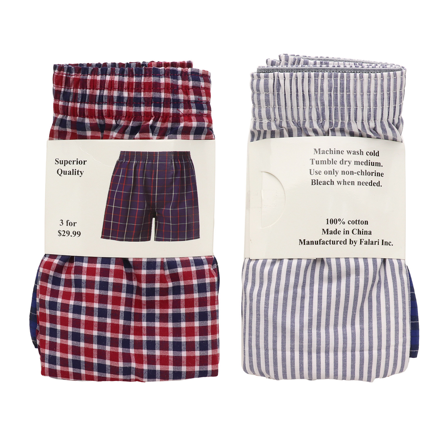 Falari 4-Pack Men’s Boxer Underwear 100% Cotton Premium Quality