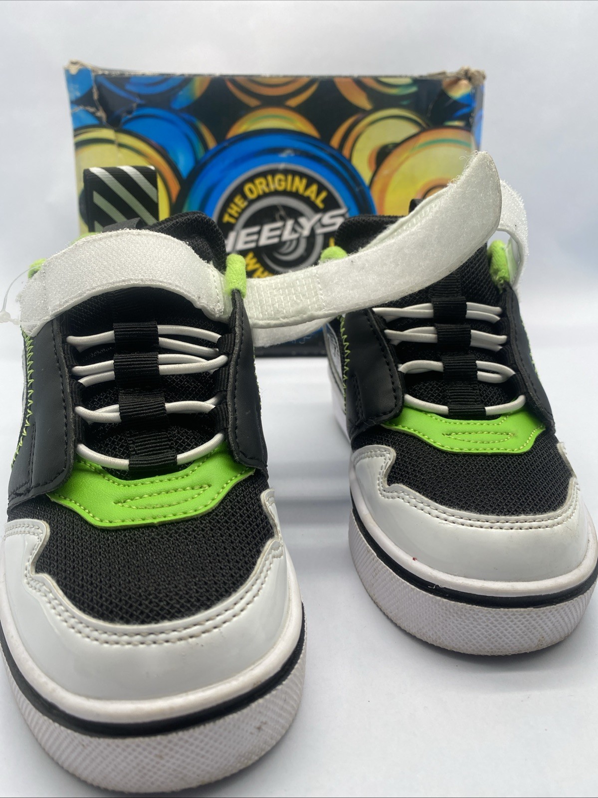 Heelys Kids’ Rocket x2 Shoes Black/White/Charcoal/Neon Green – HE100848K-BKWCNG,