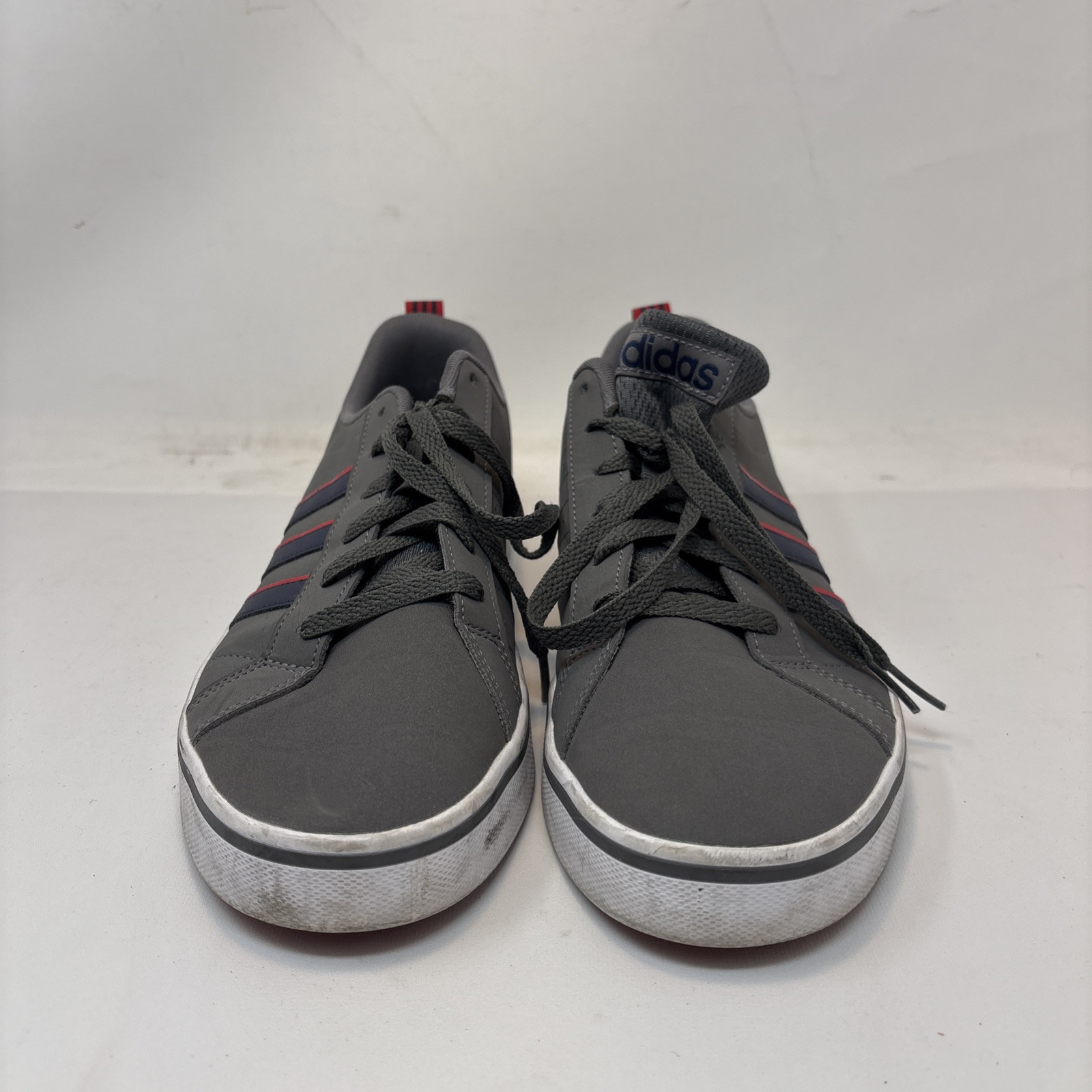 Adidas Men’s Size 9.5 VS Pace Trainer Steel Grey Blue and Red