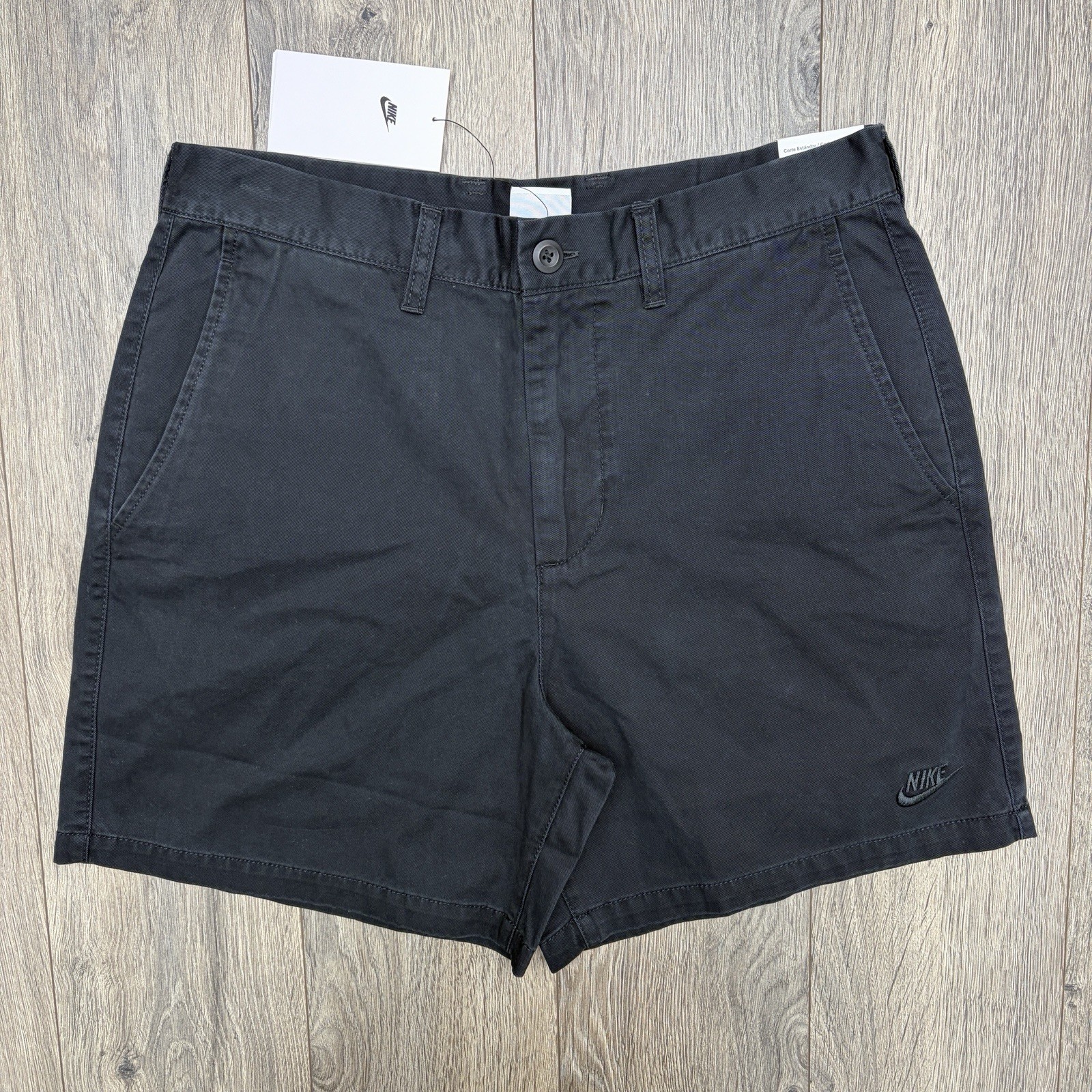 Nike Chino Shorts Size 30 Mens Washed Black Above Knee Length