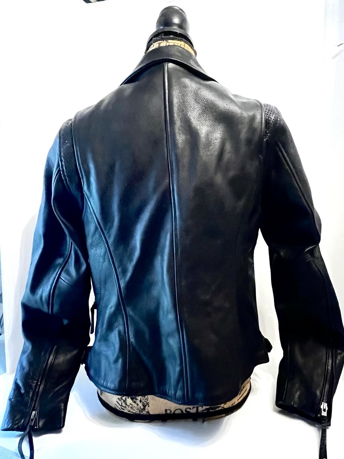 First Classics Black Biker Jacket Men’s M Zipper Logo Buckle Zip Button