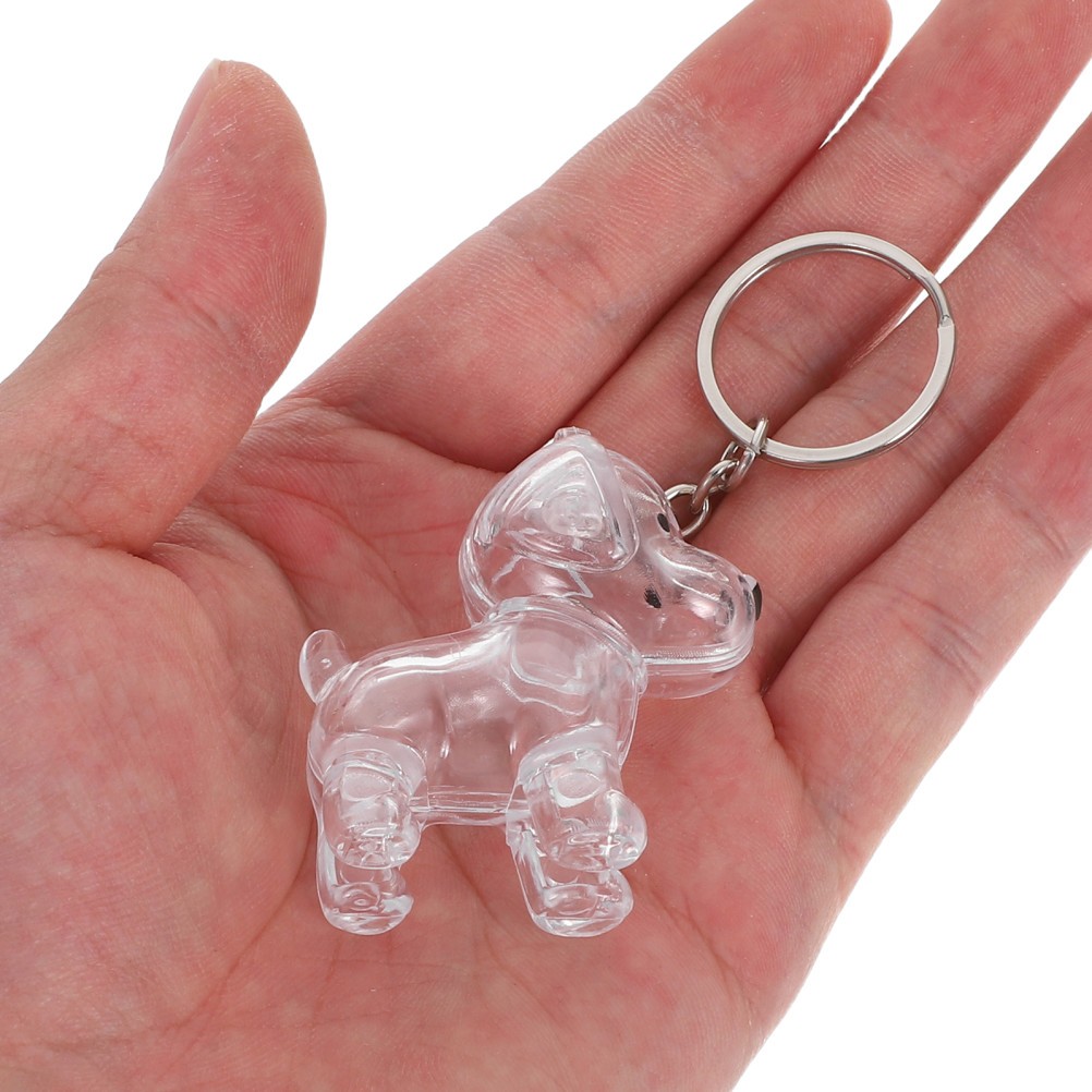 4Pcs Dog Transparent Lightweight Hair Storage Keychain Pet Memorial Souvenir