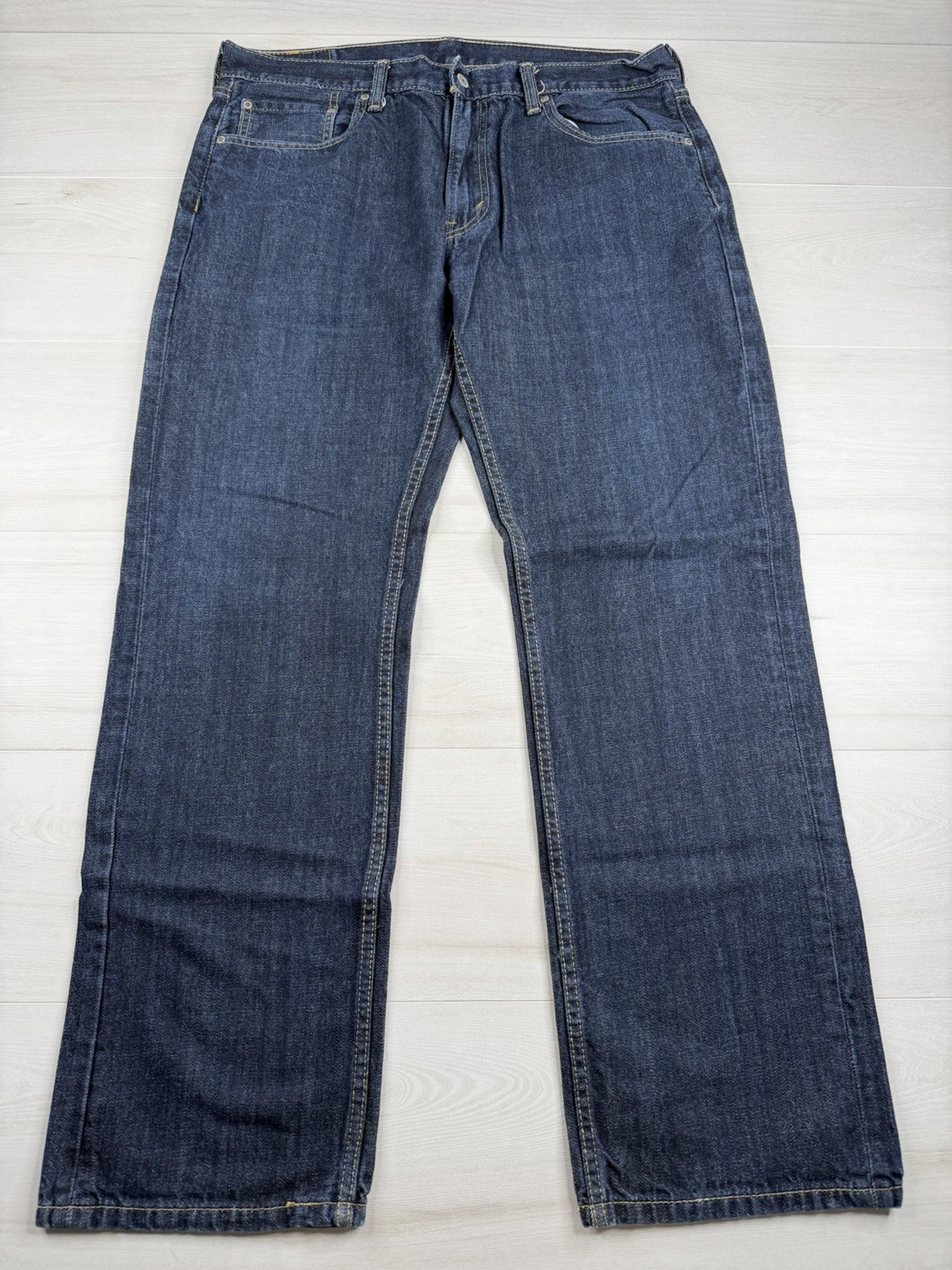 Levis 559 Jeans Relaxed Straight Blue Denim Stretch Dark Wash Wide Leg Men 36×32