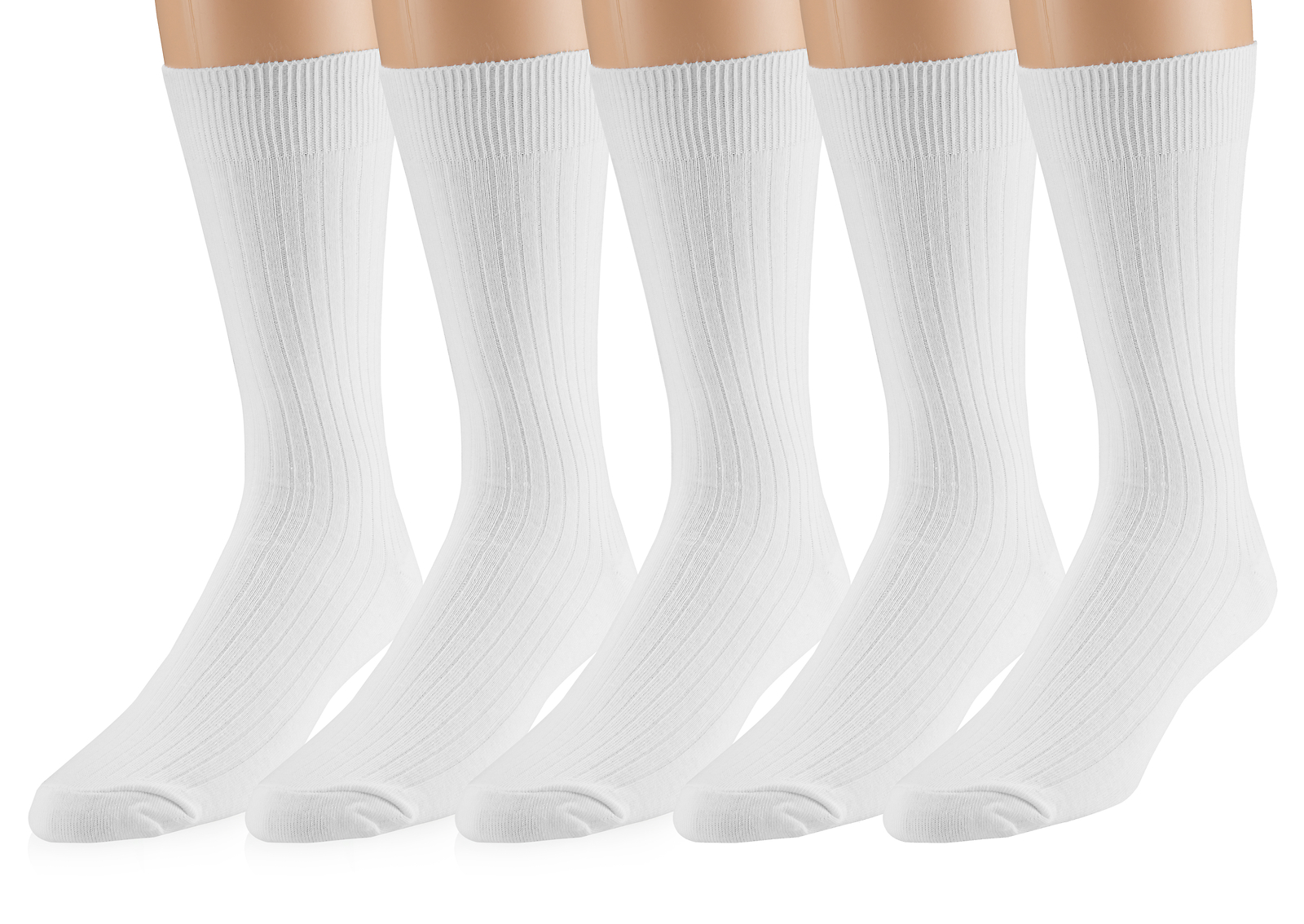 EMEM Men’s Ribbed Cotton Classic Crew Dress Socks 5-Pack, Big and Tall Available