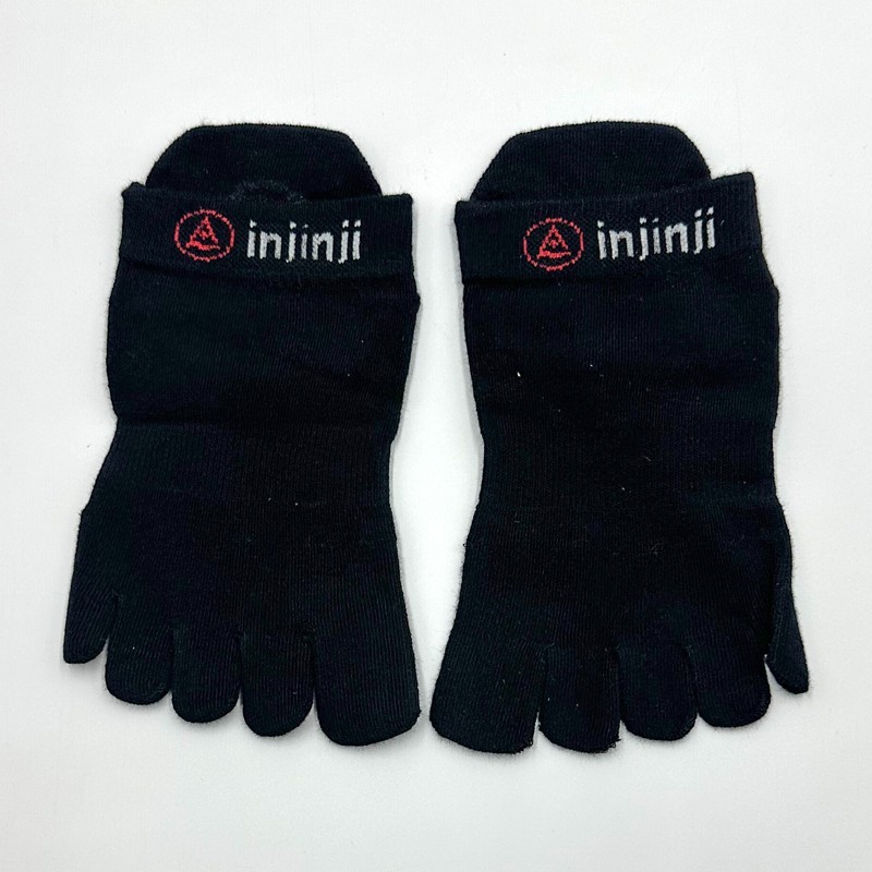 2 pack Women’s Lightweight Athletic No Show Socks 5 Toe Black Size S injinji
