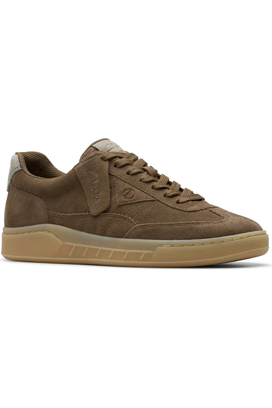 Men’s Clarks Craftrally Ace Suede Sneaker In Khaki Green Color Size US 11.5 New