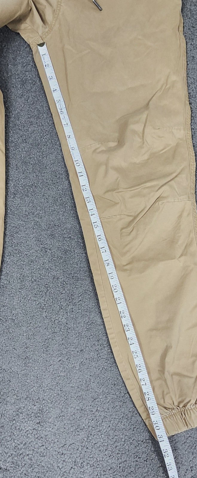 Men’s Jogger Pants Size S 28-30 Khaki “2 PACK” Twill Elastic Waist No Boundaries