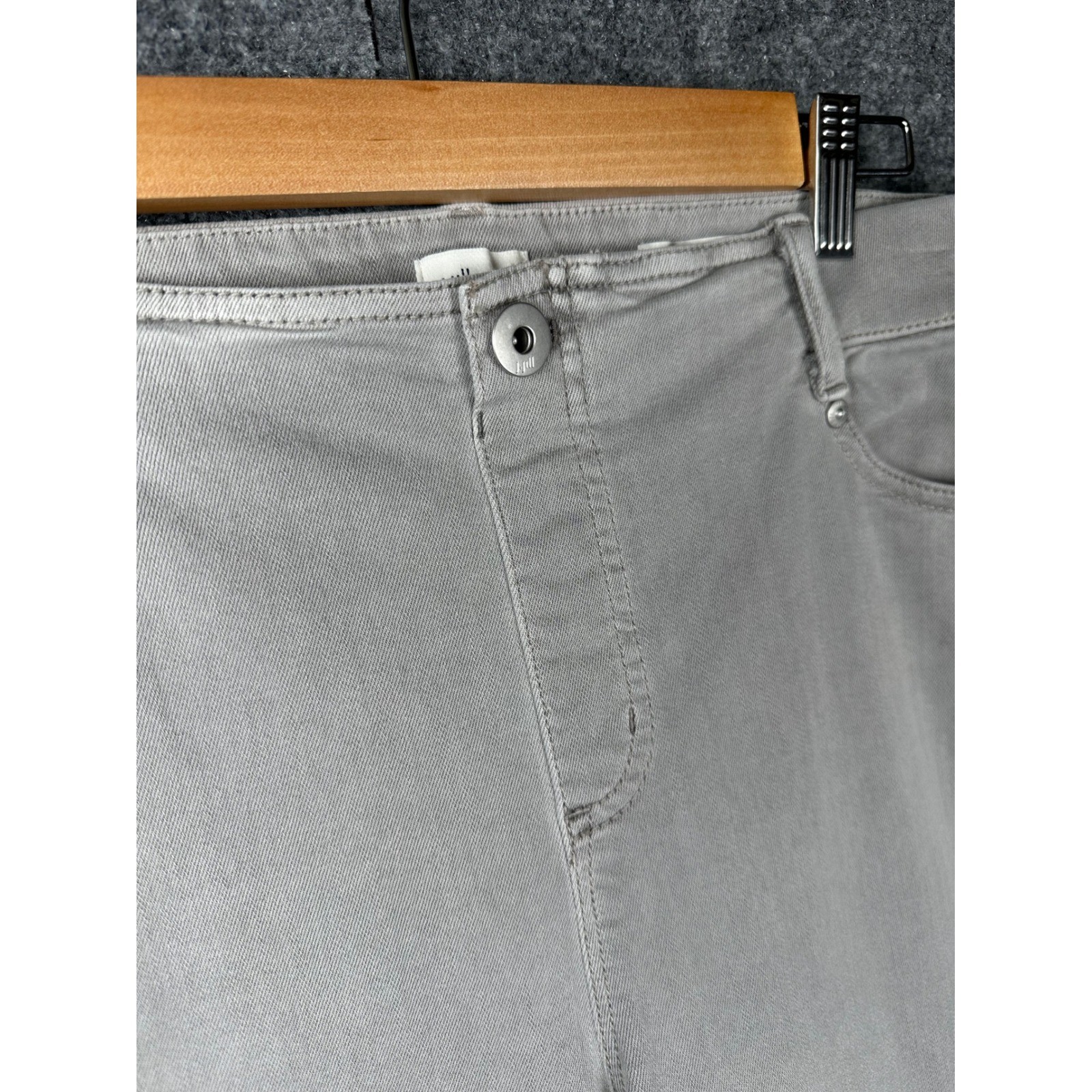 J.Jill Womens High Rise Cropped Pull On Jeans 14P Grey Stretch Denim Capri Pants