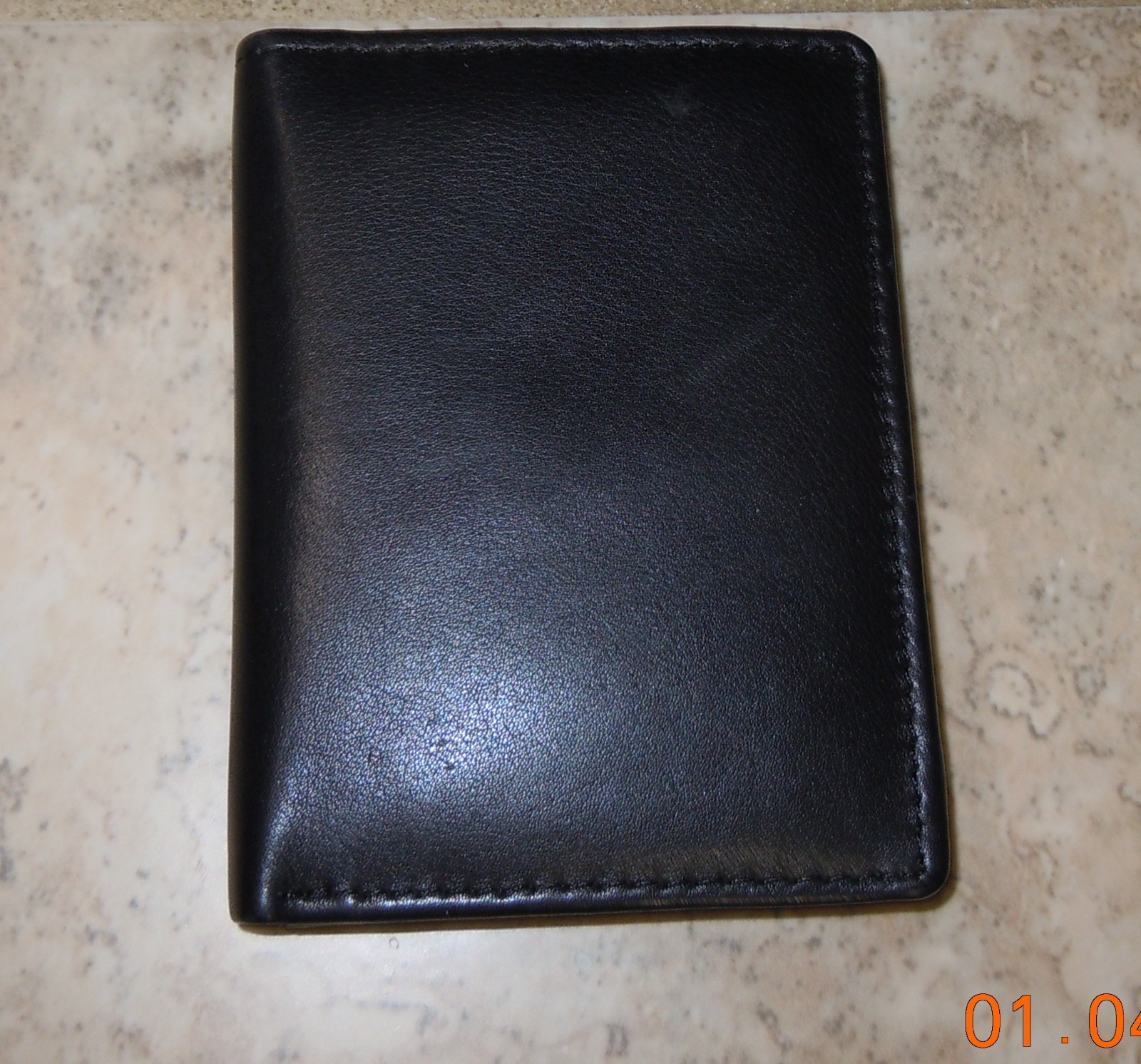 BLACK GENUINE LEATHER RFID SECURE MARSHAL BADGE HOLDER BILL FOLD