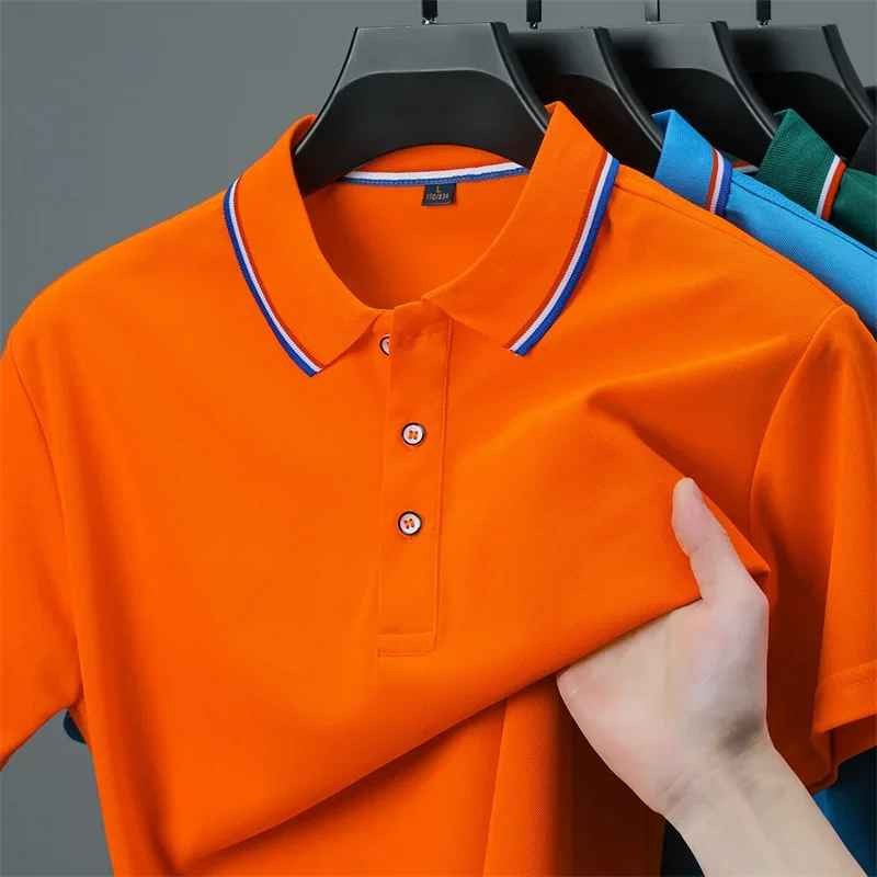 Men’s Solid Polo Shirt Breathable Summer Beach Business Casual Tee Tshirt Gift