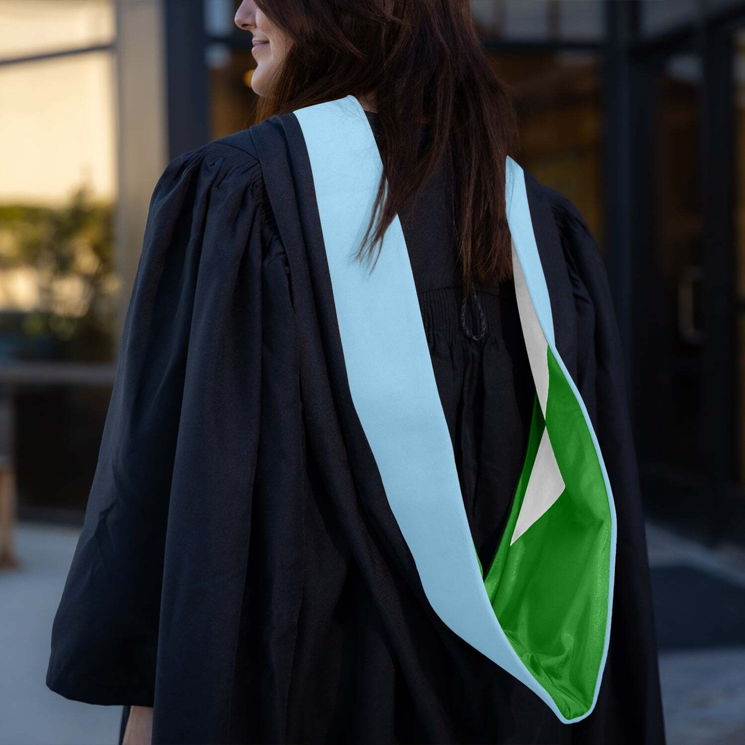 Endea Graduation Masters Hood For Education – Light Blue/Green/White