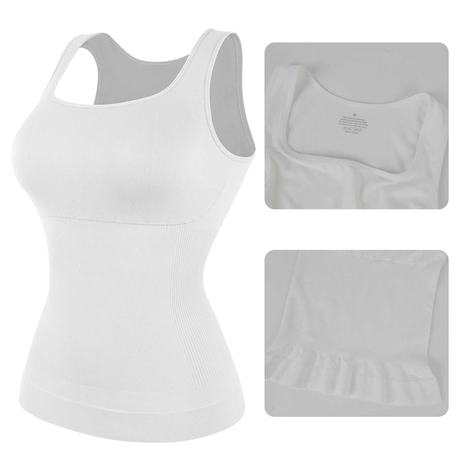 Shapewear Tops with Tummy Control Shapewear Tanks Square Neck Compression Tank
