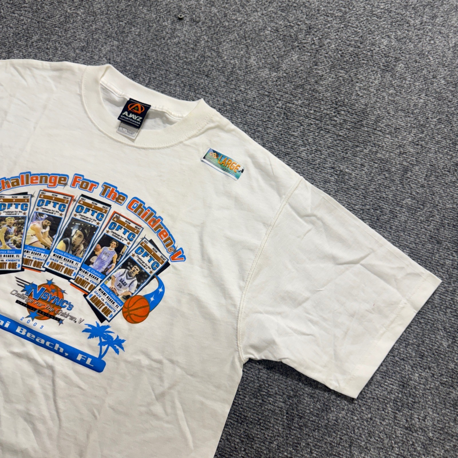 Vintage 2003 Nsync’s Challenge Miami Beach Basketball T-Shirt Men’s L Y2K