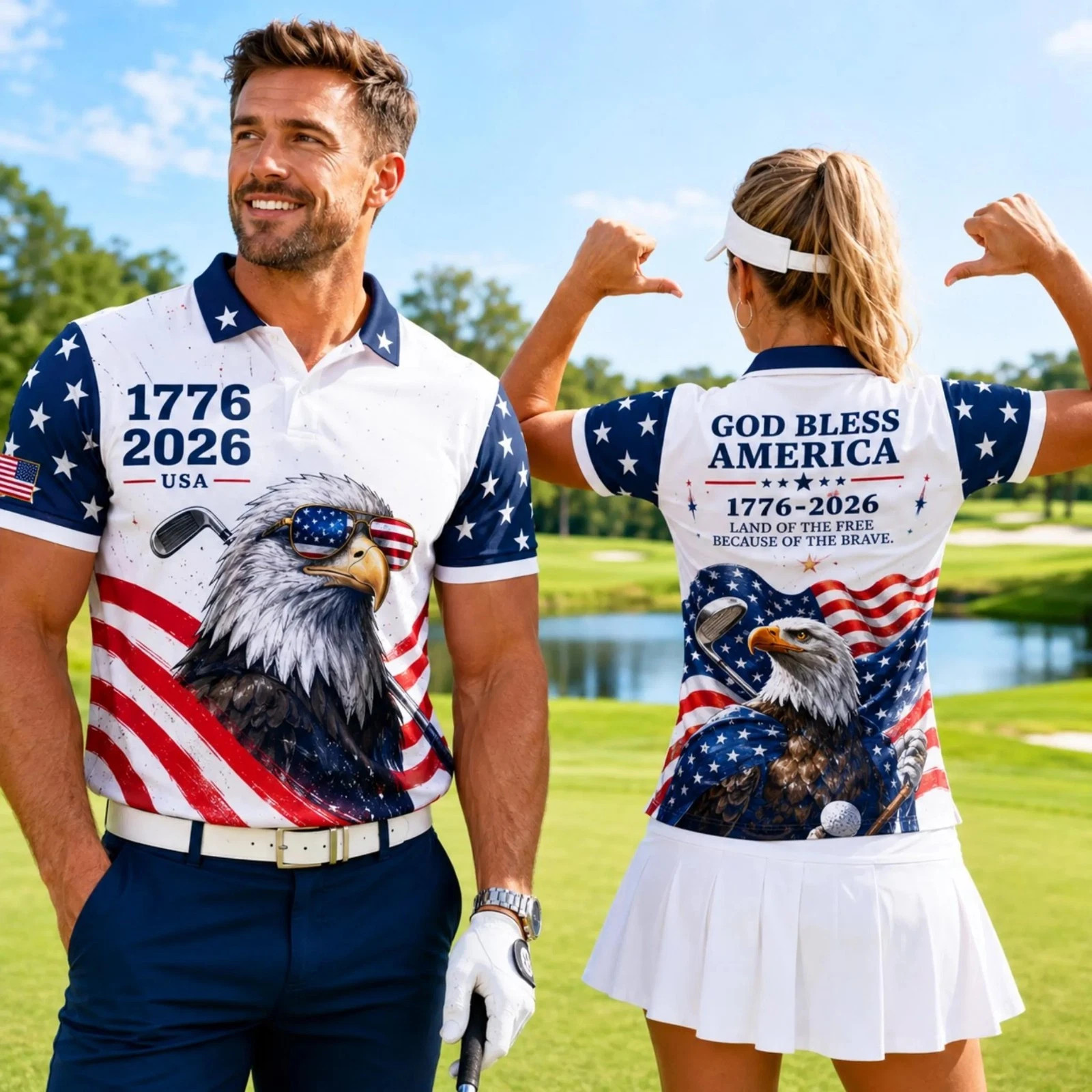 250th Anniversary Polo Shirt, America Eagle Flag Polo, 4th Of July God Bless