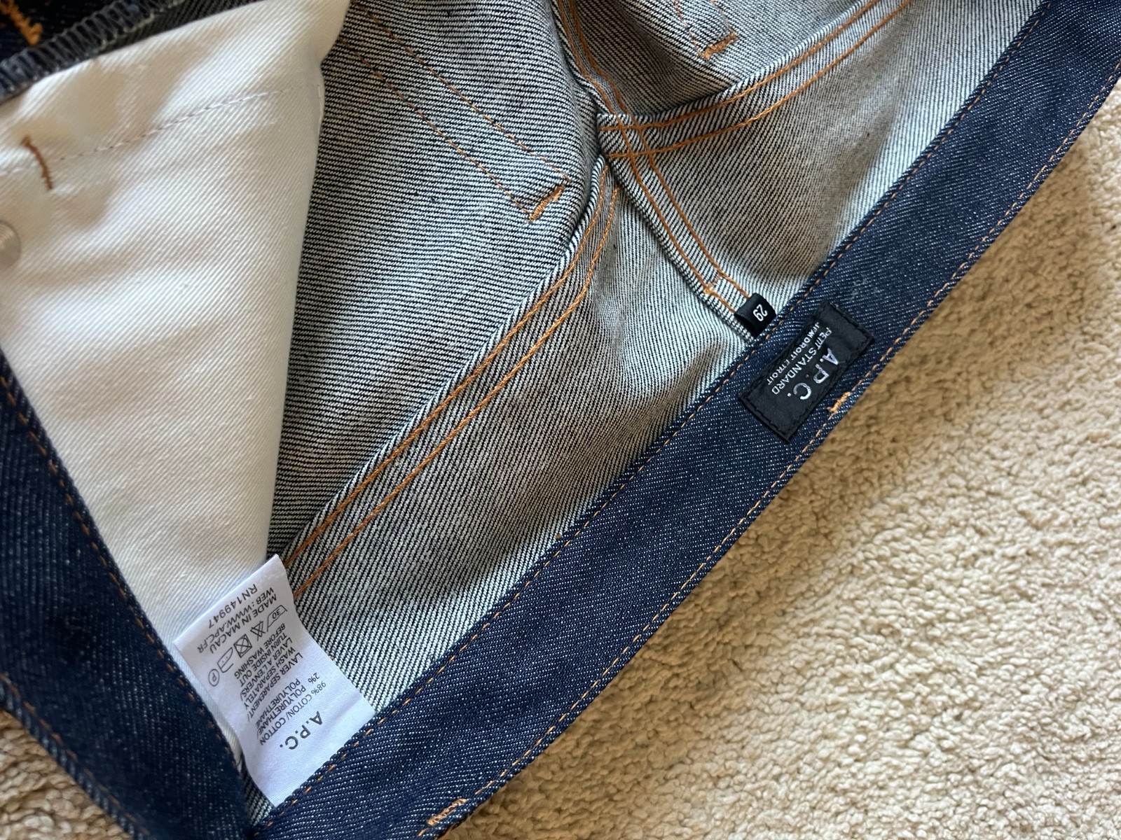 A.P.C. Petit New Standard Selvedge Indigo Blue Jeans Slim Men’s Size 29
