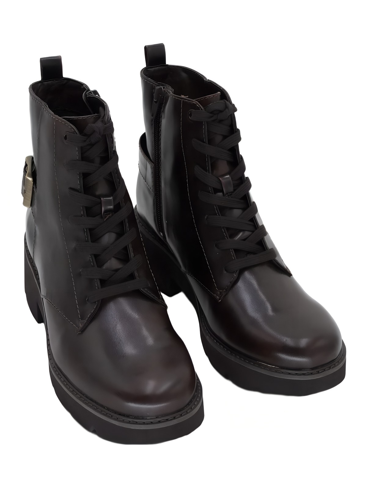 Naturalizer Cabaret Lace-Up Bootie 2.25in Block Heel Dark Brown US 9.5 EU 40.5