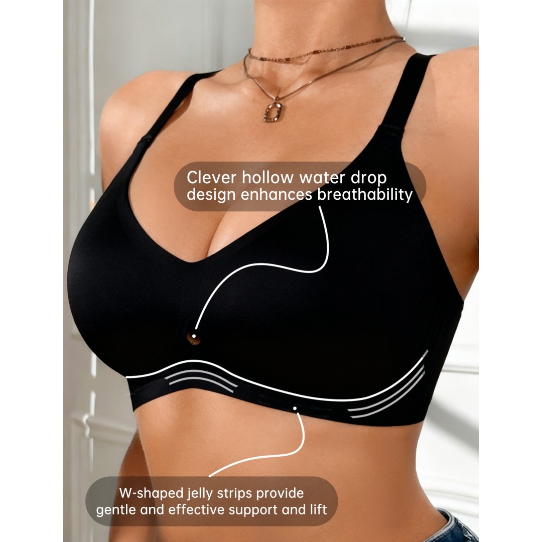 Wireless Bras for Women No Underwire Jelly Bras Seamless Push Up Full Coverage