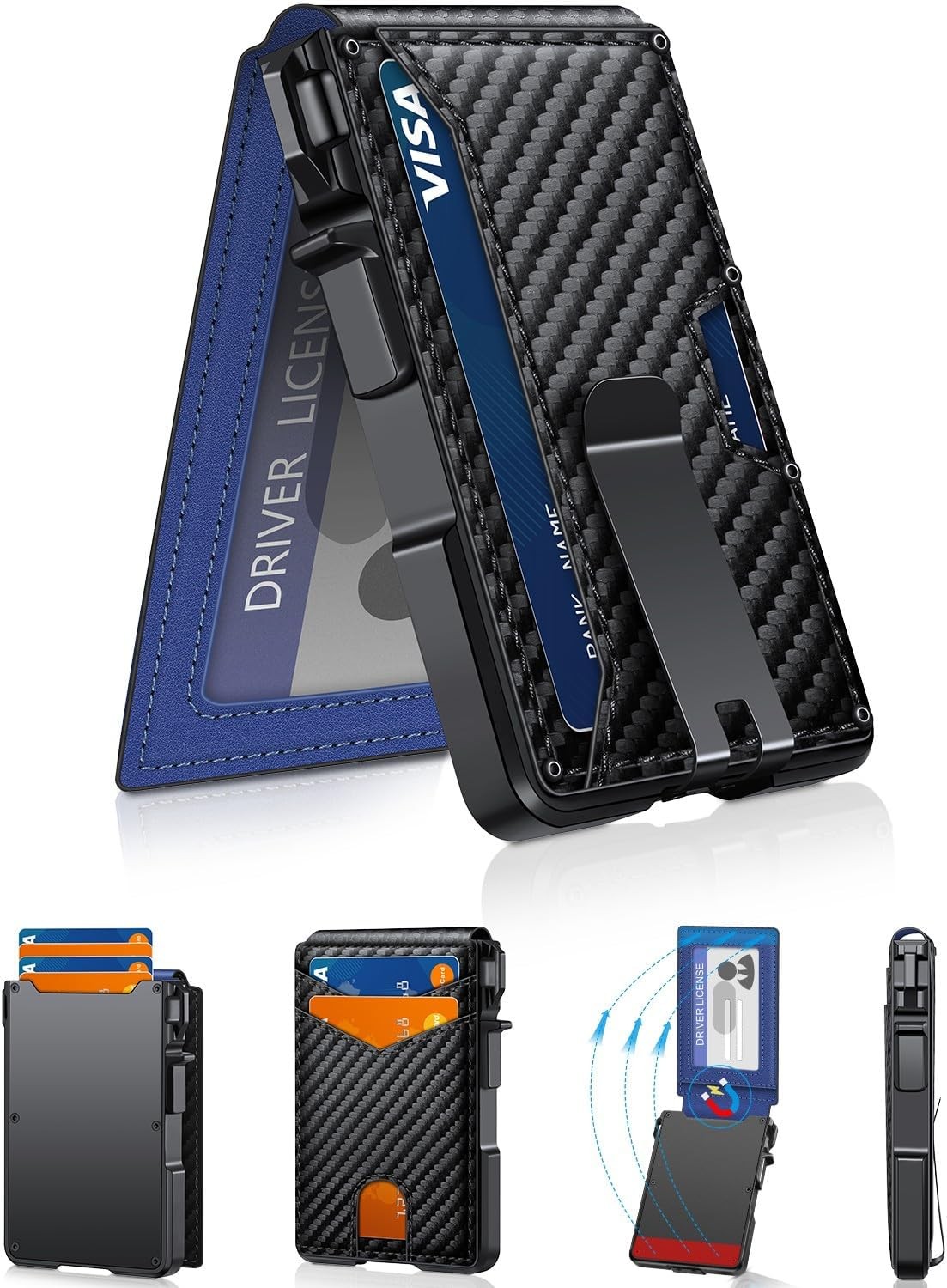 ZALVEX RFID Blocking Pop Up Wallet for Men Metal Aluminum