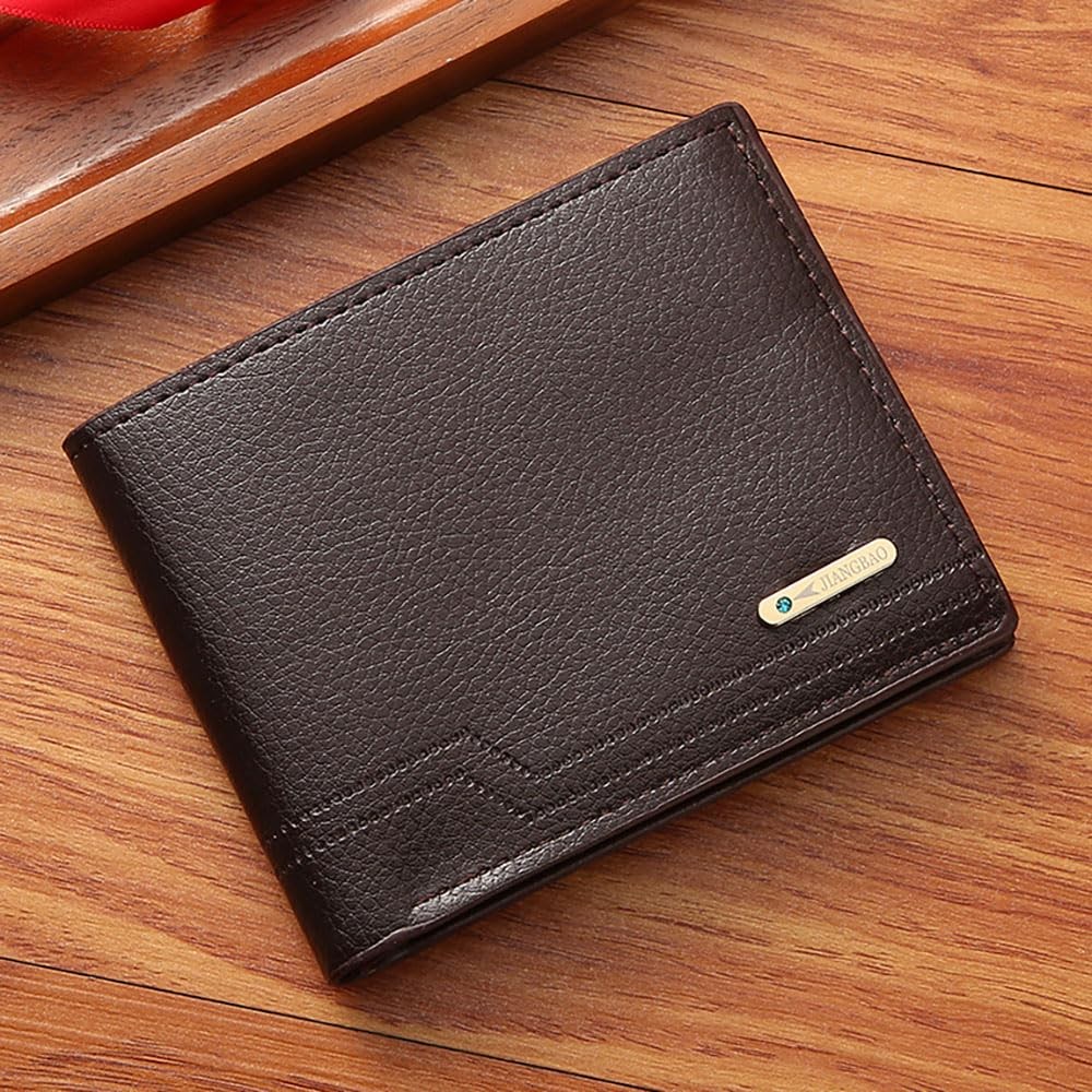MUFANDUO Slim Wallet for Men with Coin 4.68 x 3.75 x 0.6 inches, Coffee L