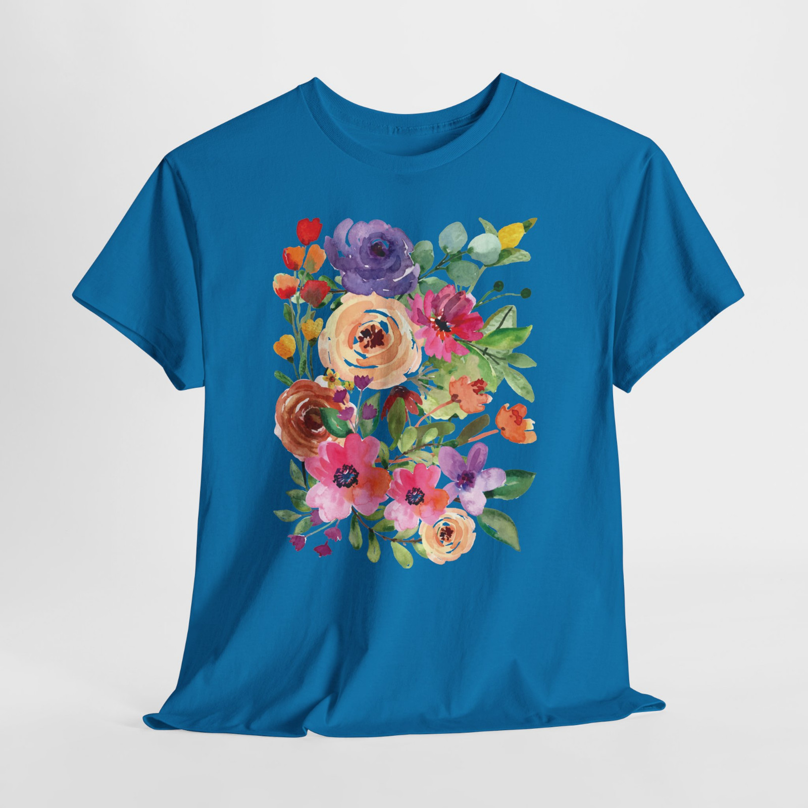 Rose Floral Bouquet Beautiful Pink Graphic T Shirt Tee Top S-XL Plus 2X 3X 4X 5X