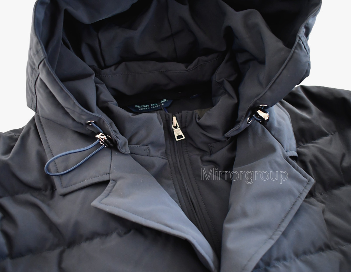 $1195🆕PETER MILLAR Navy ASTON QUILTED Hooded 4Way Stretch Blazer Jacket XXL/2XL