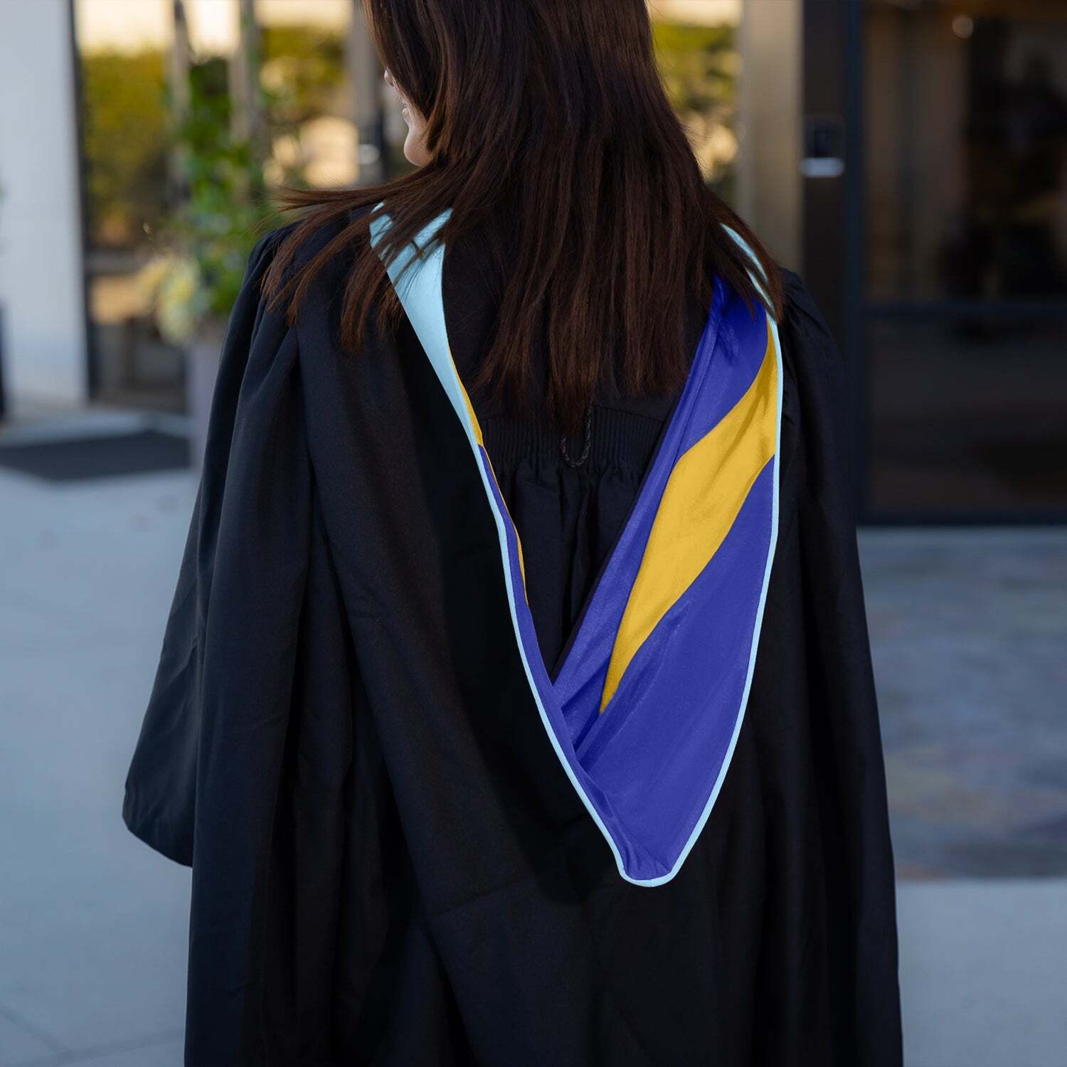 Endea Graduation Masters Hood For Education – Light Blue/Royal Blue/Gold