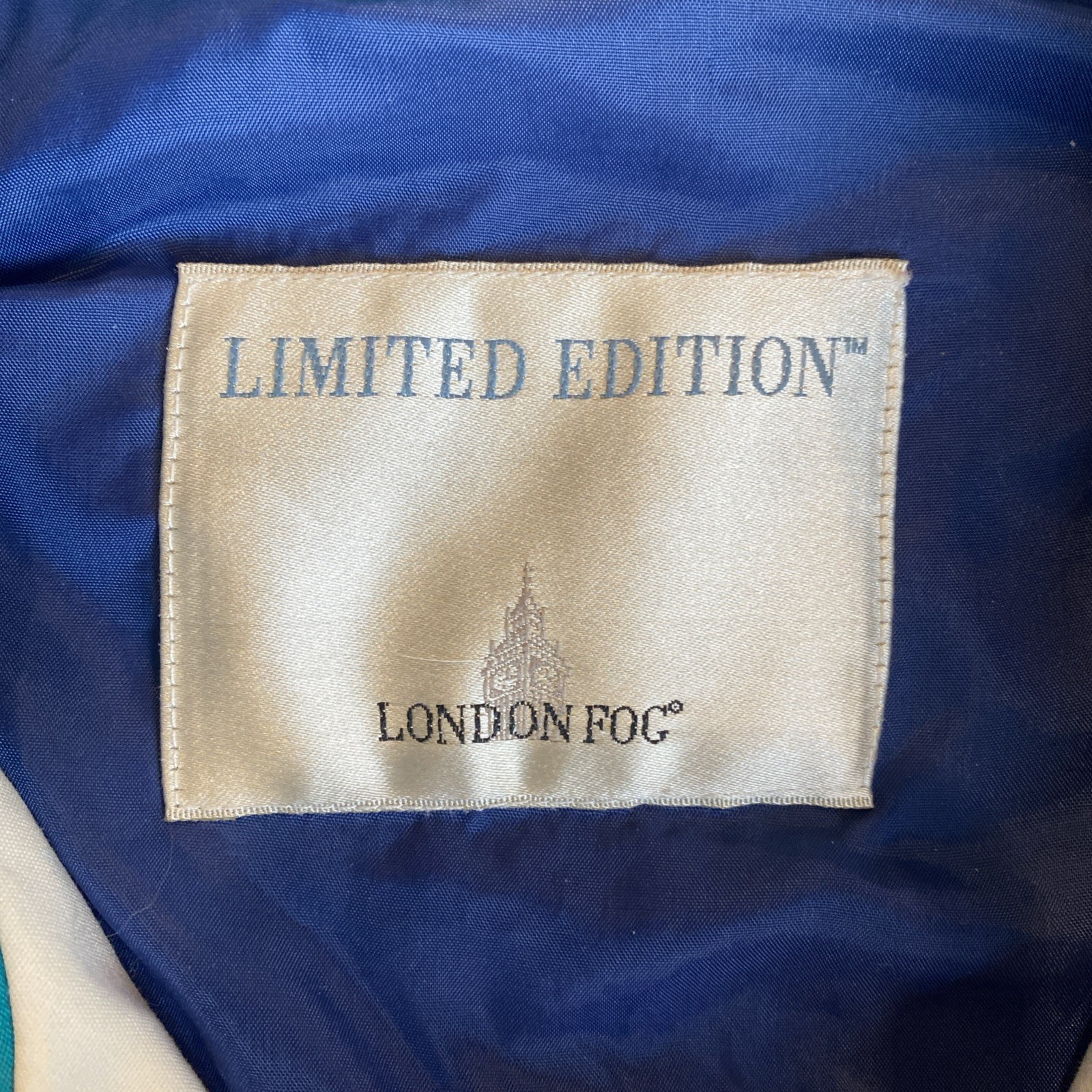London Fog Limited Edition Blue Mens Large 90’s Full Zipper Windbreaker Jacket