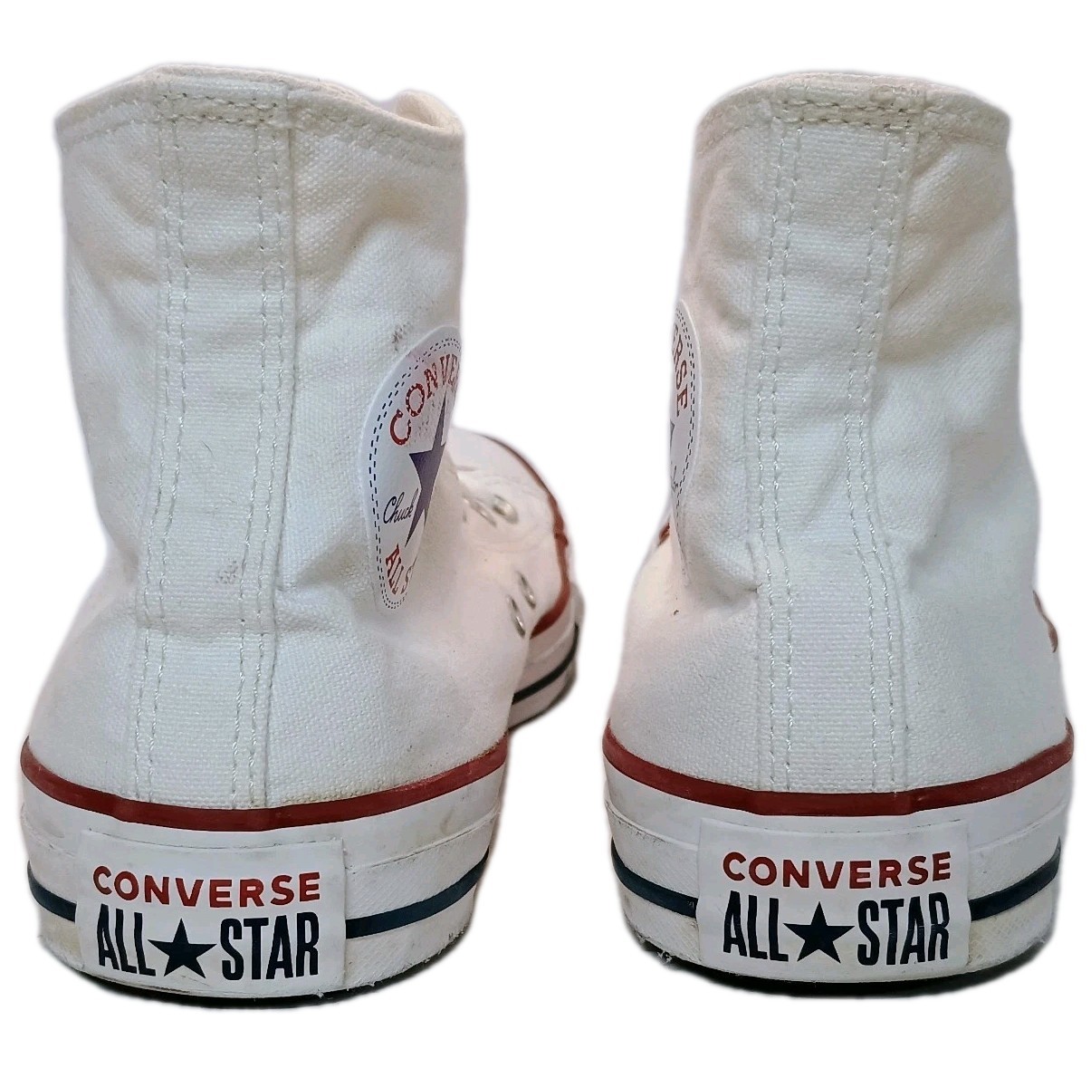 Converse All Star White Canvas Classic Hi Top Sneakers Men 5.5/Women 7 EXCELLENT