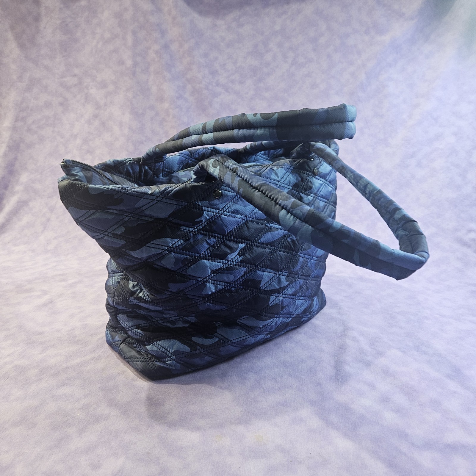 NWT “Baggallini Quilted Tote” Multicolor Tote Bag, Various Shades Of Blue, READ