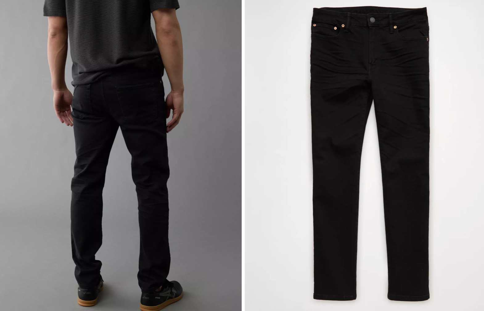 American Eagle Mens Airflex+ Slim Straight Black 38×34 Brand New