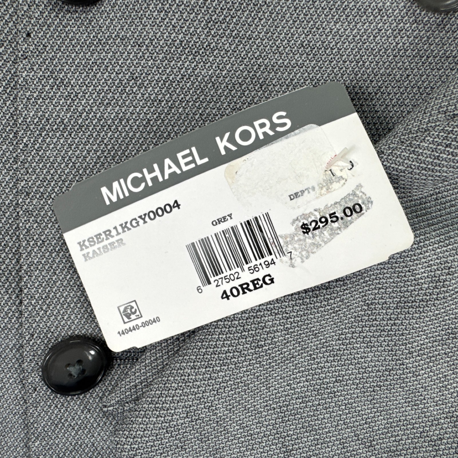 Michael Kors Mens Kaiser Classic Fit Double-Breasted Sport Coat Gray 40R