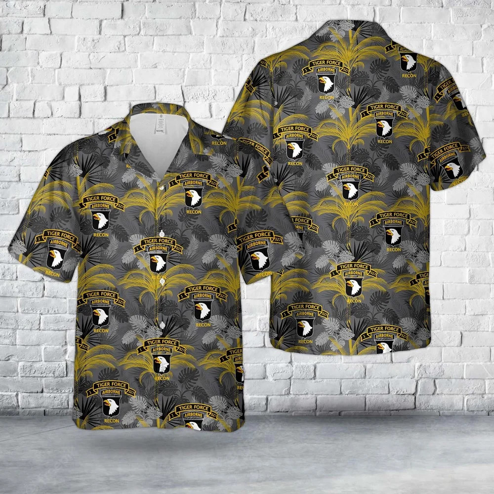 Us Army 1-327 Airborne Infantry Tiger Force Lrrp – Vietnam War Hawaiian Shirt
