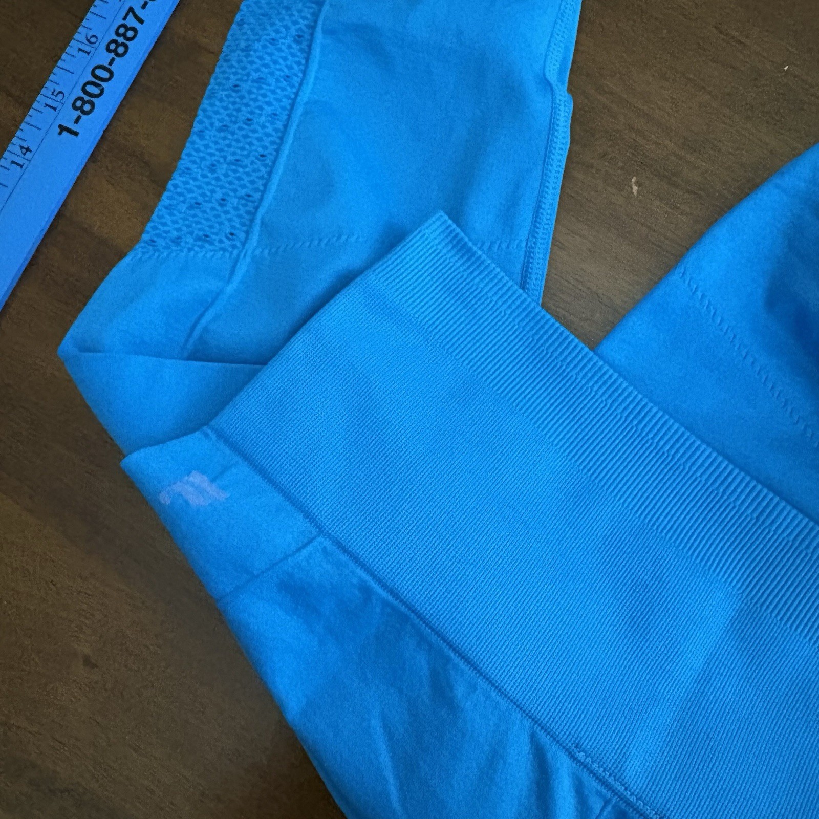 Fabletics Women’s 24” Blue Workout Leggings Bright Summer Compression P7