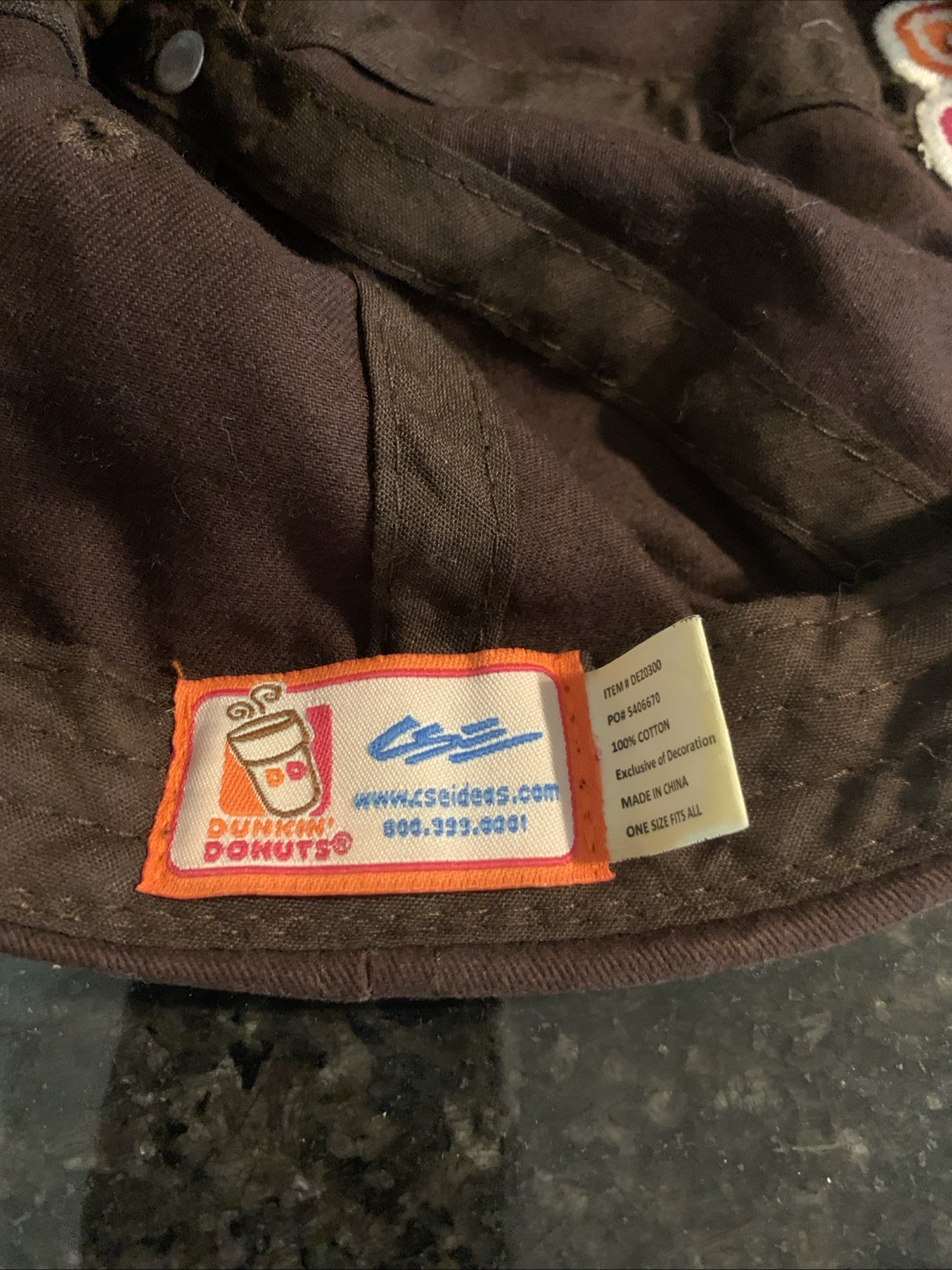 DUNKIN’ DONUTS Hat – BROWN DD DNKN – 100% Cotton – Old Logo –