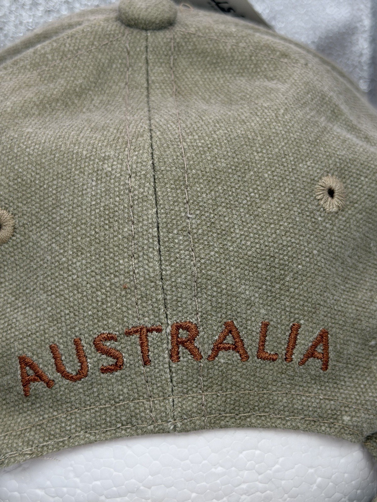 Visit Merchandise Hat Green Australia Kangaroo Suede Brim Cotton Cap Adj