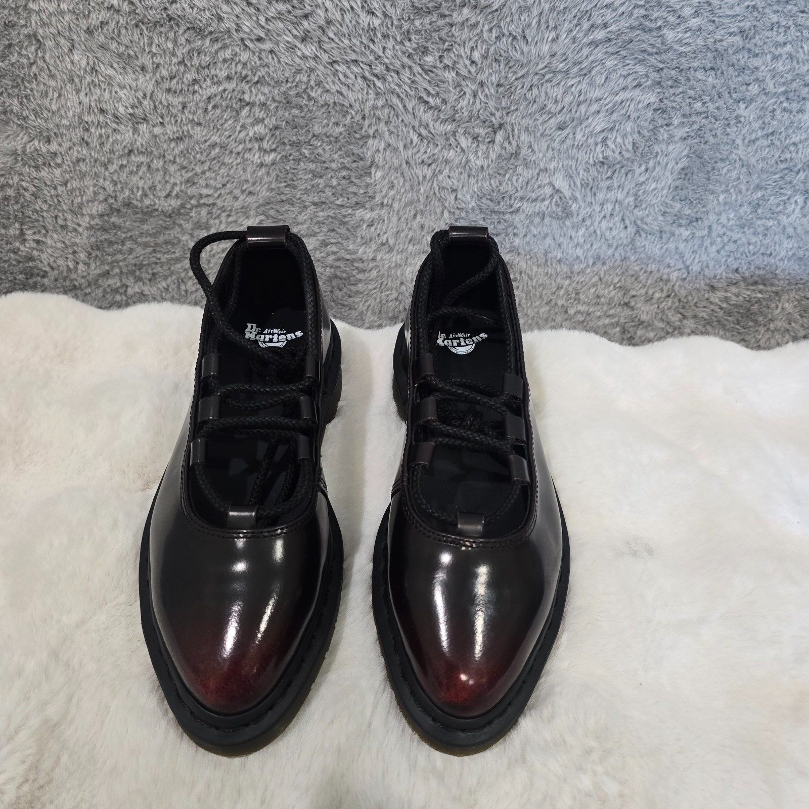 Dr. Martens Elphie II Cherry Red Arcadia Leather Ballet Inspired Women’s Size 6
