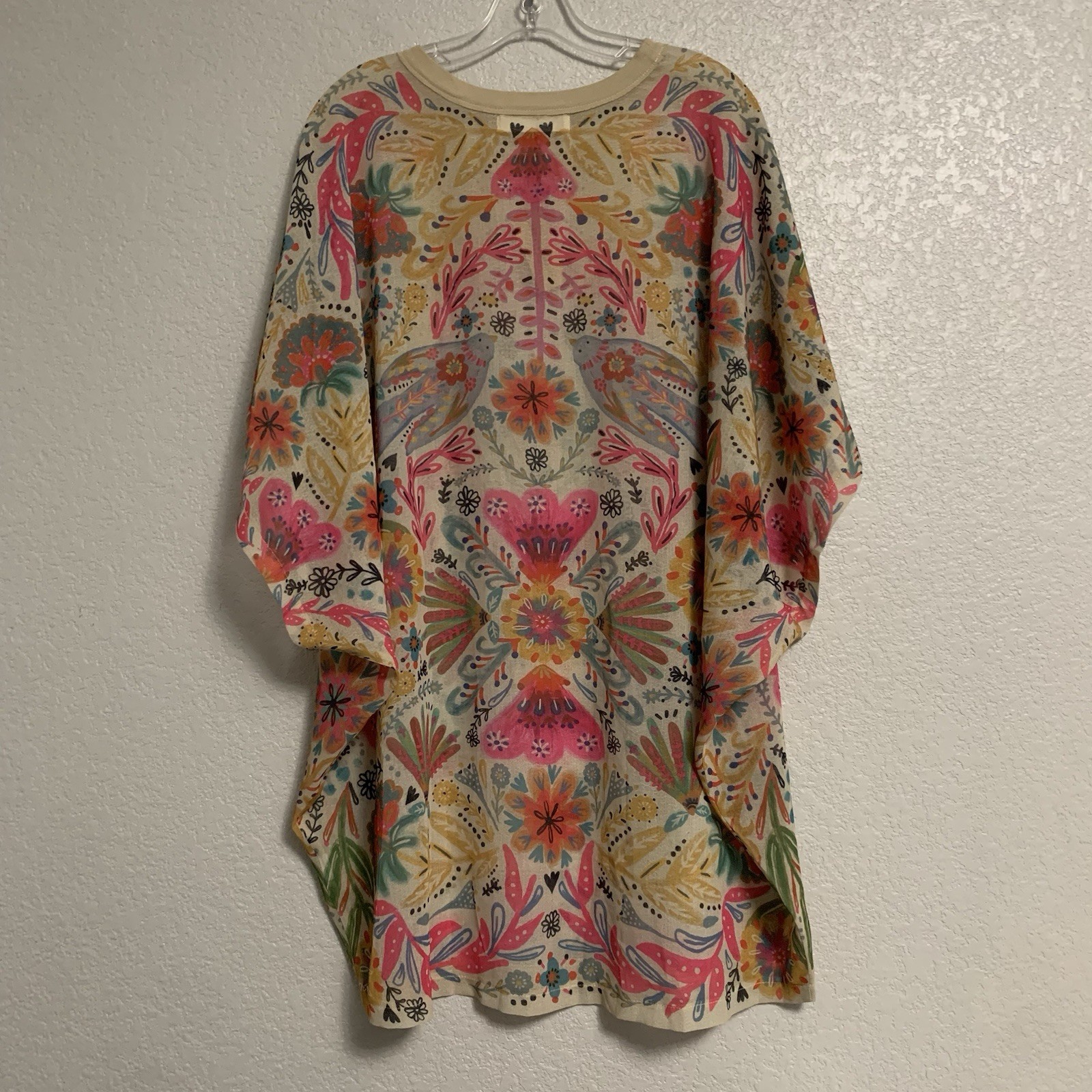 Natural Life Dress Size M Happy Days Shift Oversized Floral Sheer Boho Beach