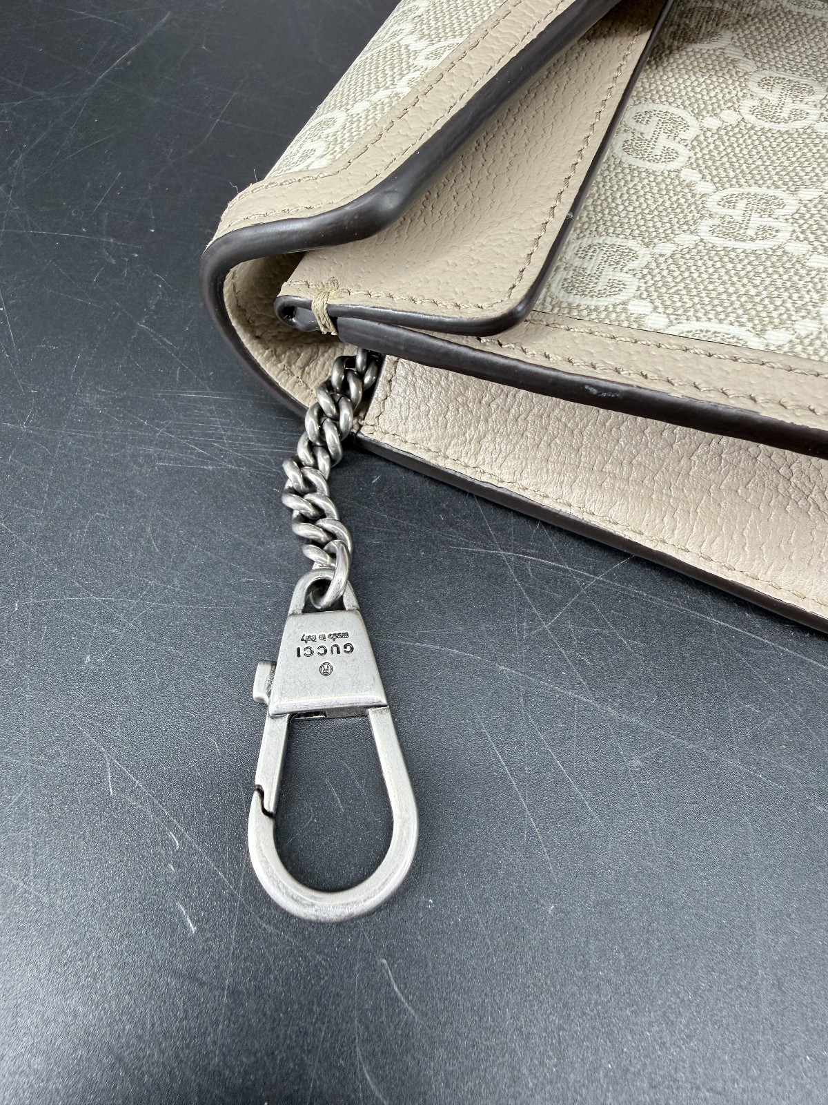 Gucci GG Supreme Monogram Super Mini Dionysus Shoulder Bag Beige Oatmeal