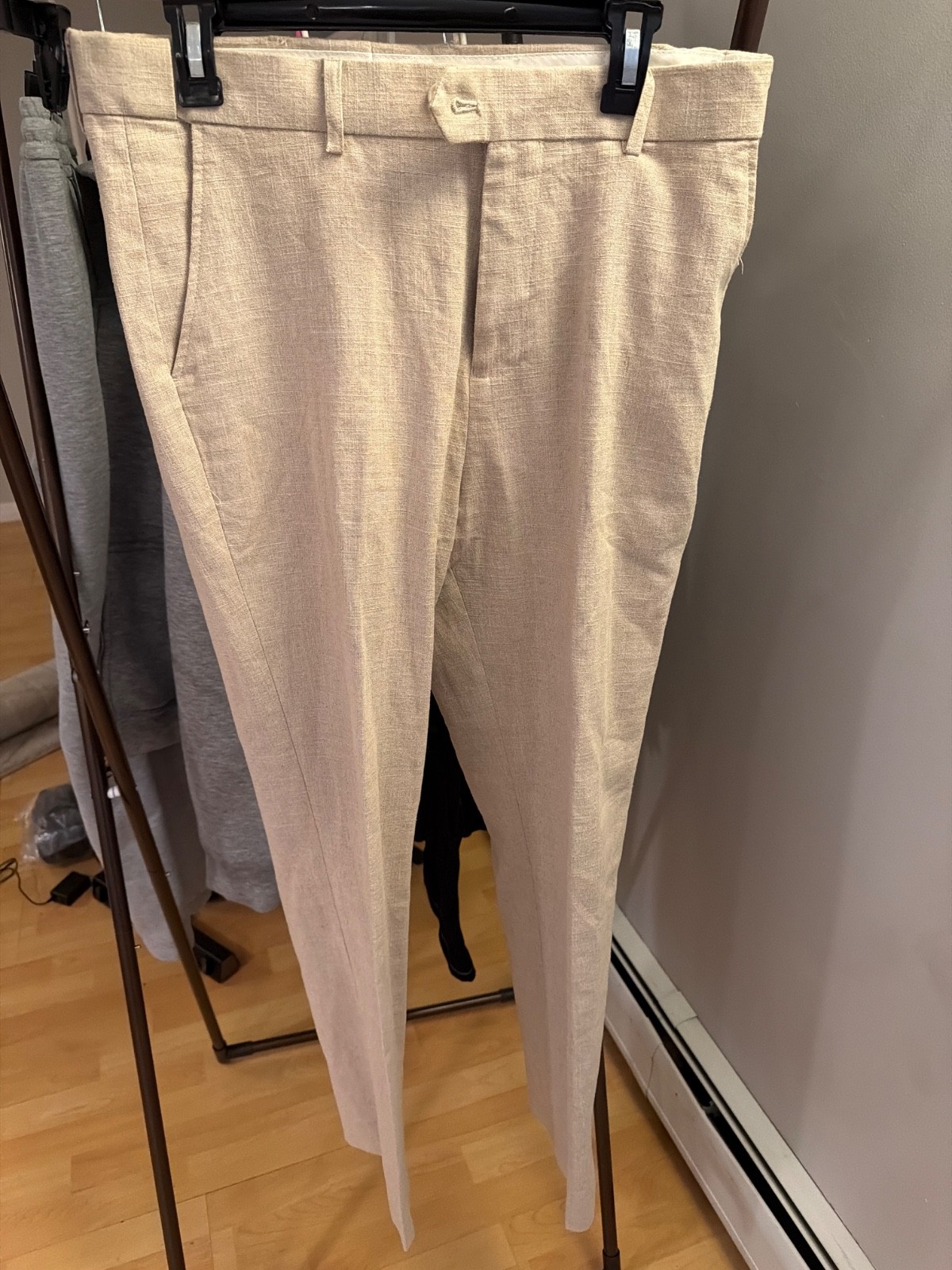mens linen pants 33×30 Excellent material Beige color Wedding beach.