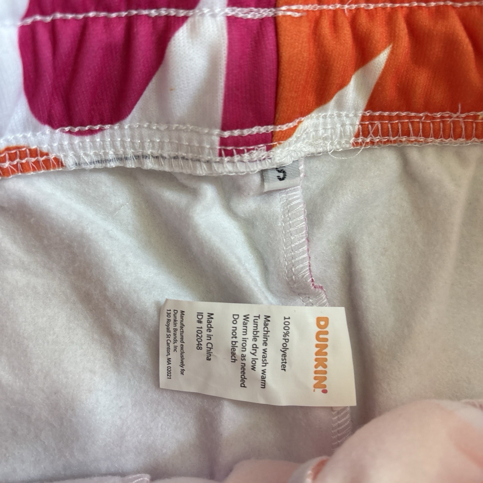 Dunkin Donuts Logo Pajama Lounge Pants Pink Orange Drawstring Y2K Unisex