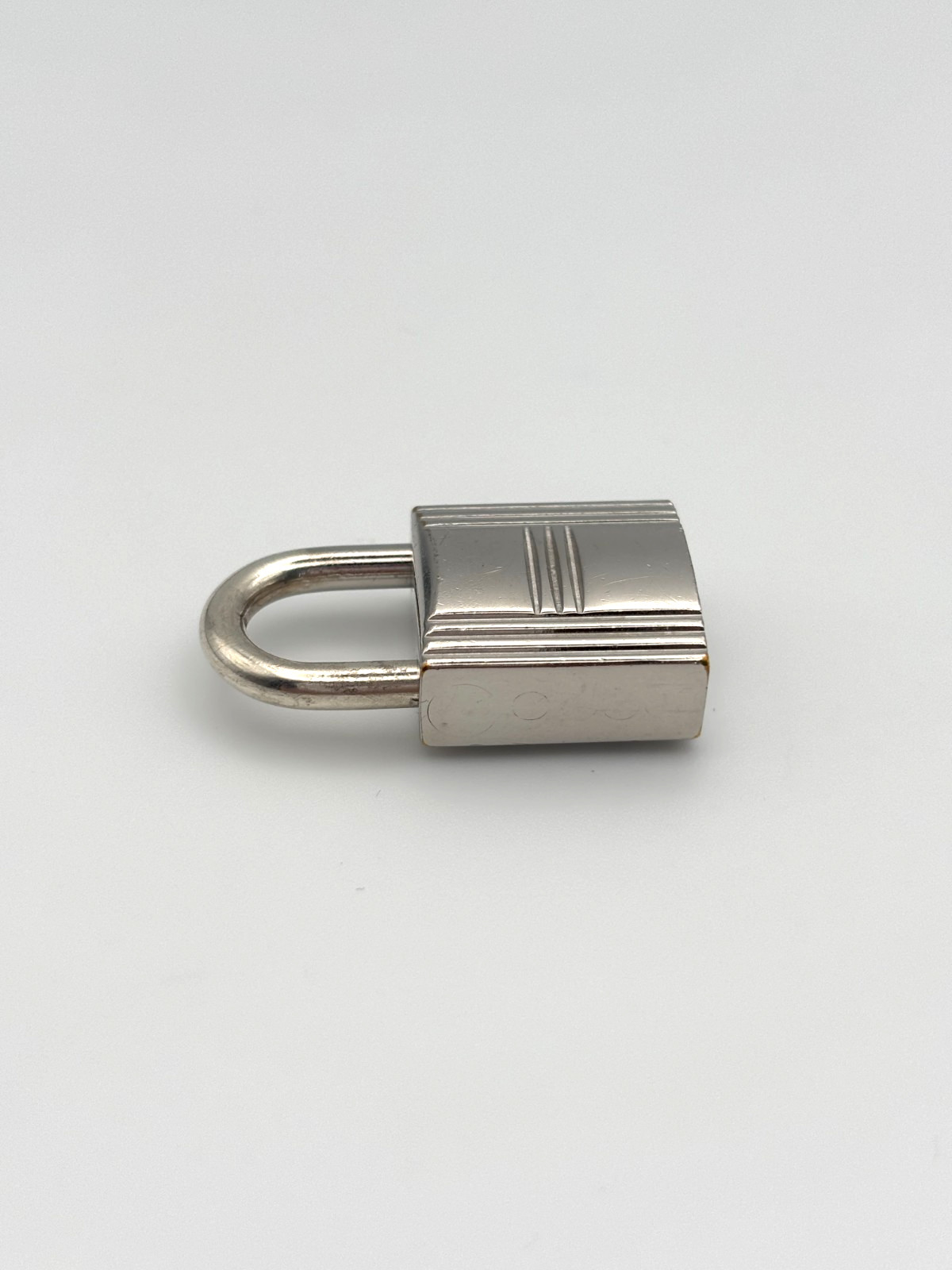 HERMES Set of Padlock & Key Cadena Silver Charm Number random Authentic Used