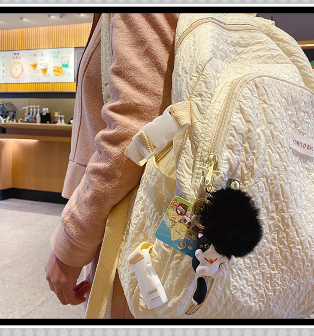 Resin cartoon plush ball keychain cow plush doll orange Siamese cat bag pendant