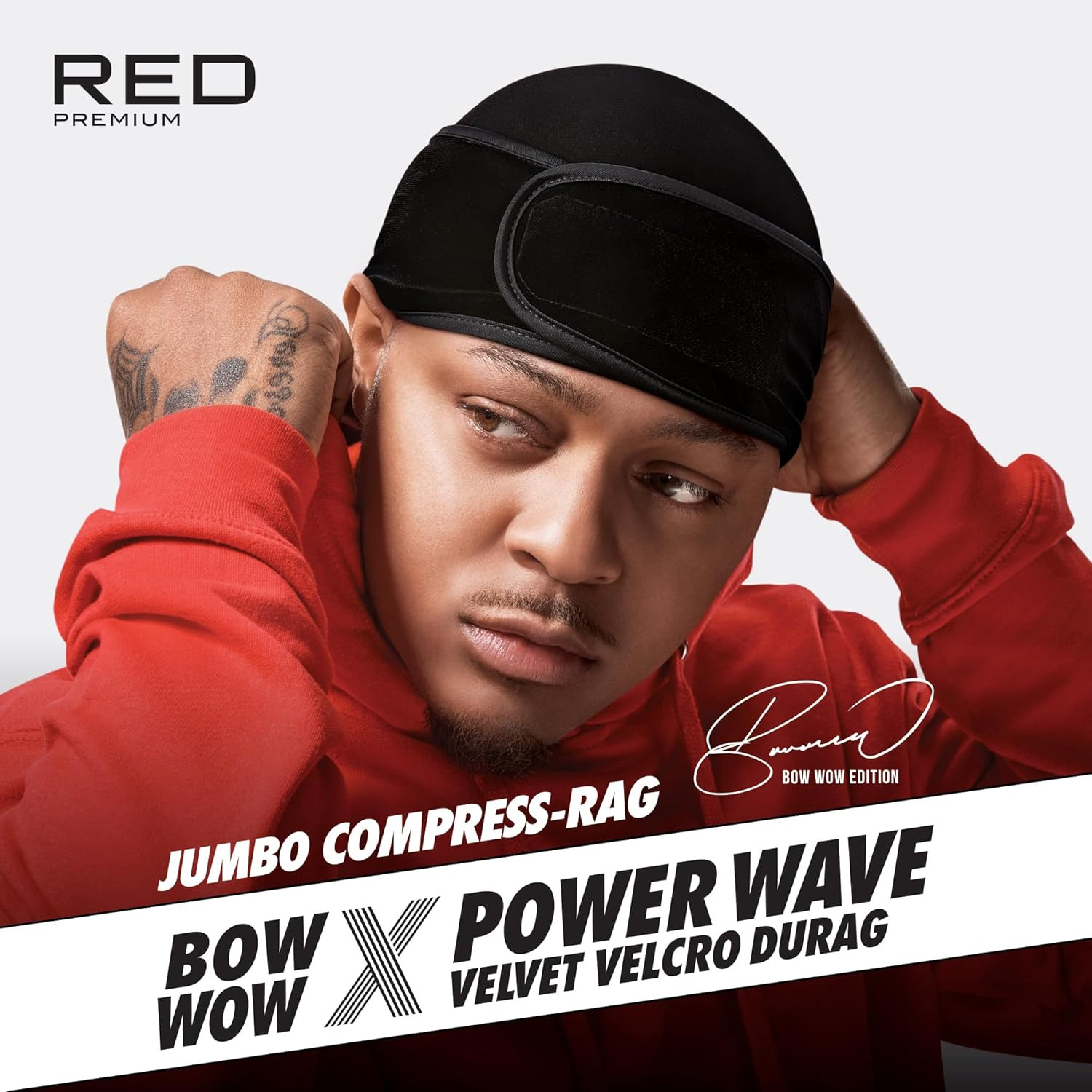Premium Bow Wow X Power Wave Durag, 360 Wave Compression Cap for Men & Women, Ad