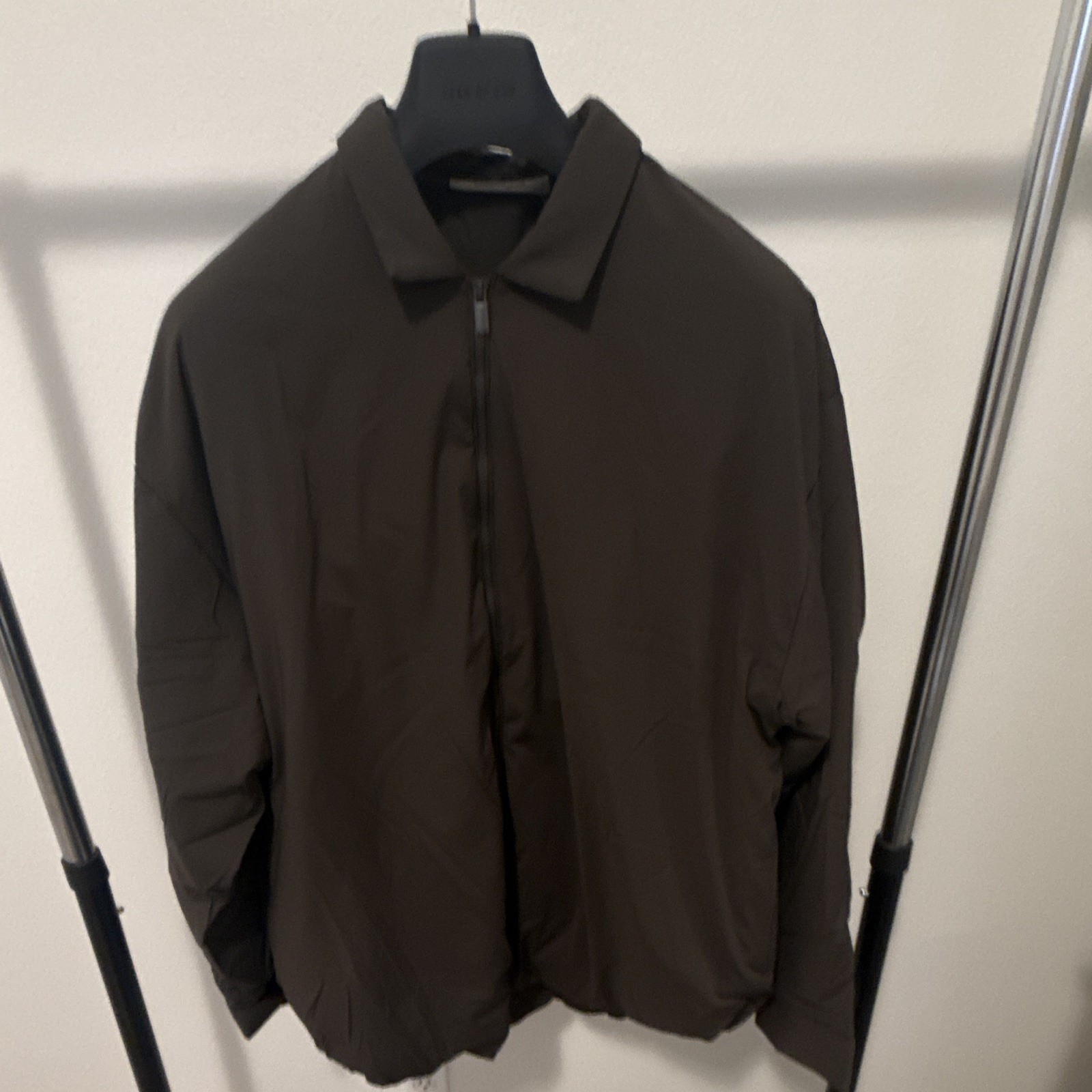 ESSENTIALS Fear of God off Black. nylon Full Zip Insulated shirt Jacket Size S